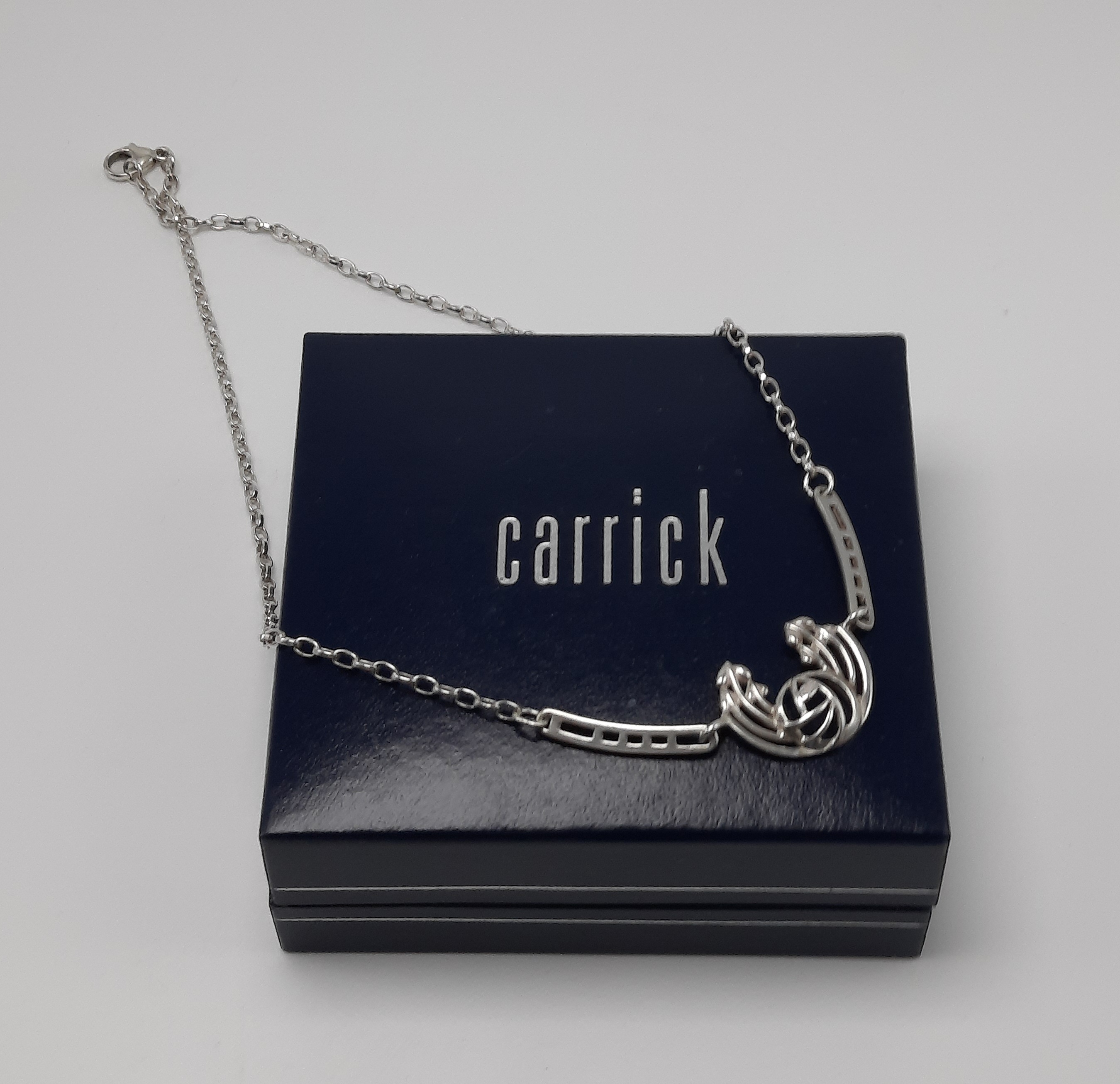 Sterling silver Carrick Necklace in a Rennie Mackintosh Inspired Design - Original Box