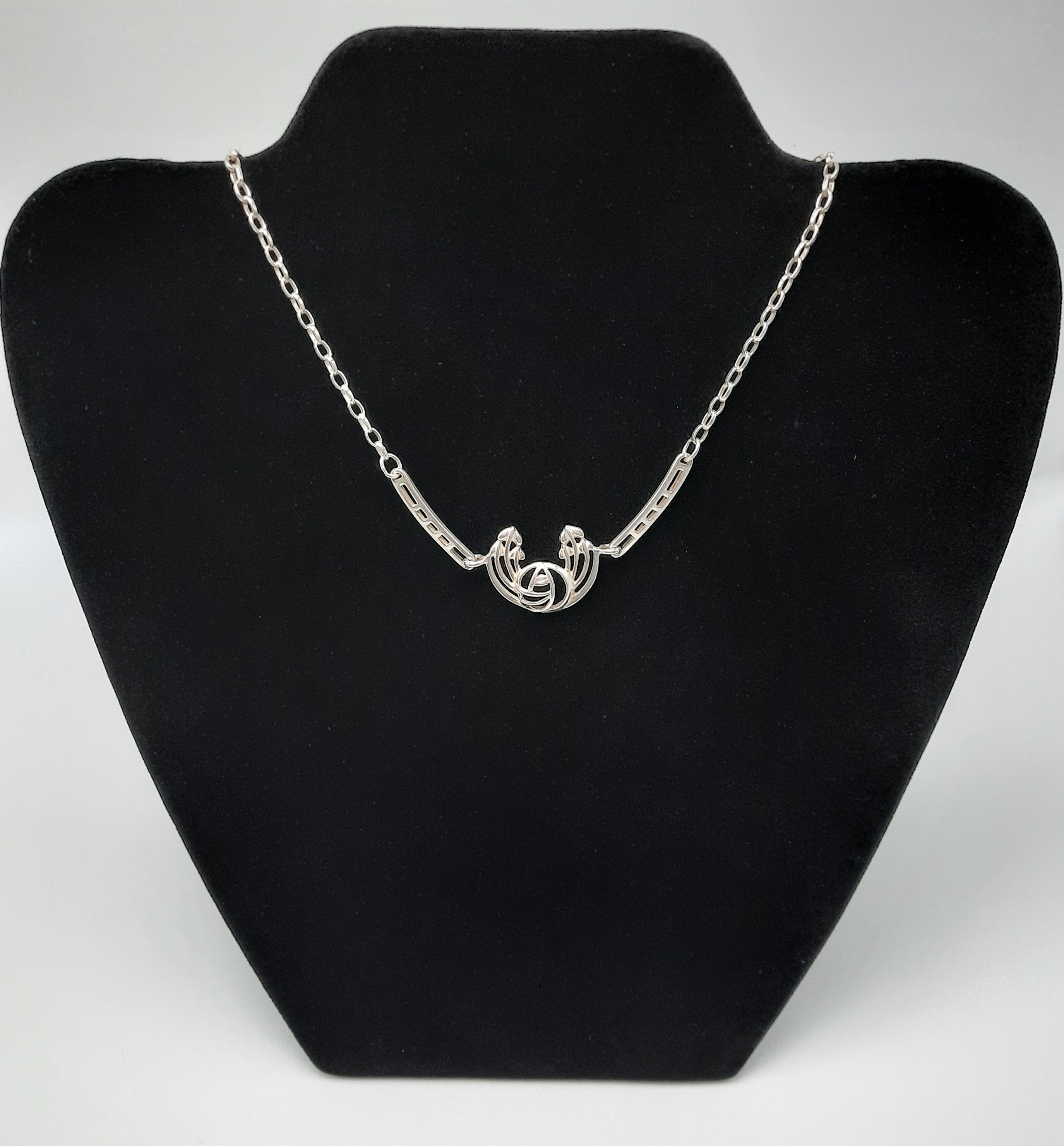 Sterling silver Carrick Necklace in a Rennie Mackintosh Inspired Design - Original Box