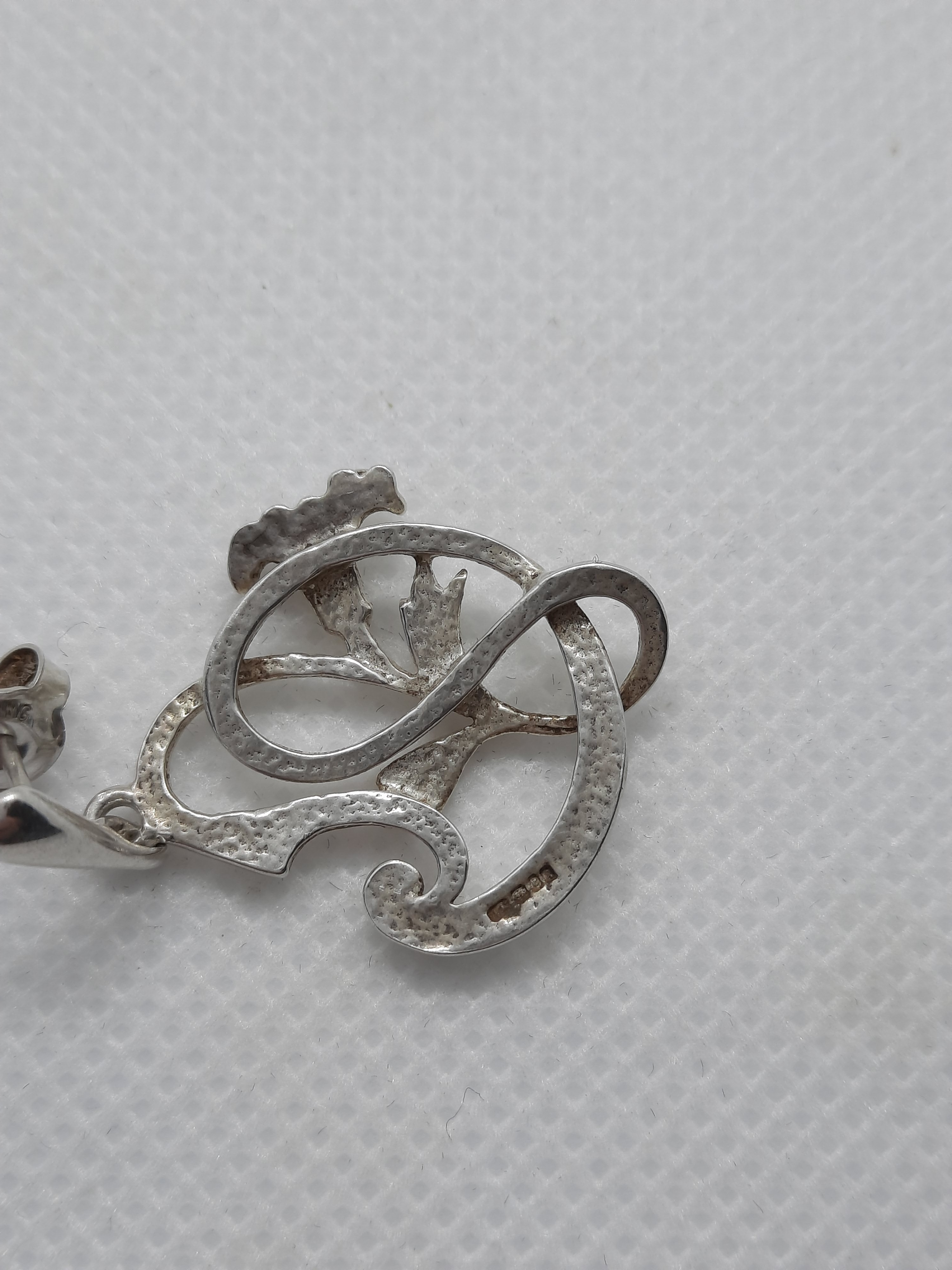 Pair of Sterling Silver Vintage Laura Ashley Earrings - Hallmarked 1973