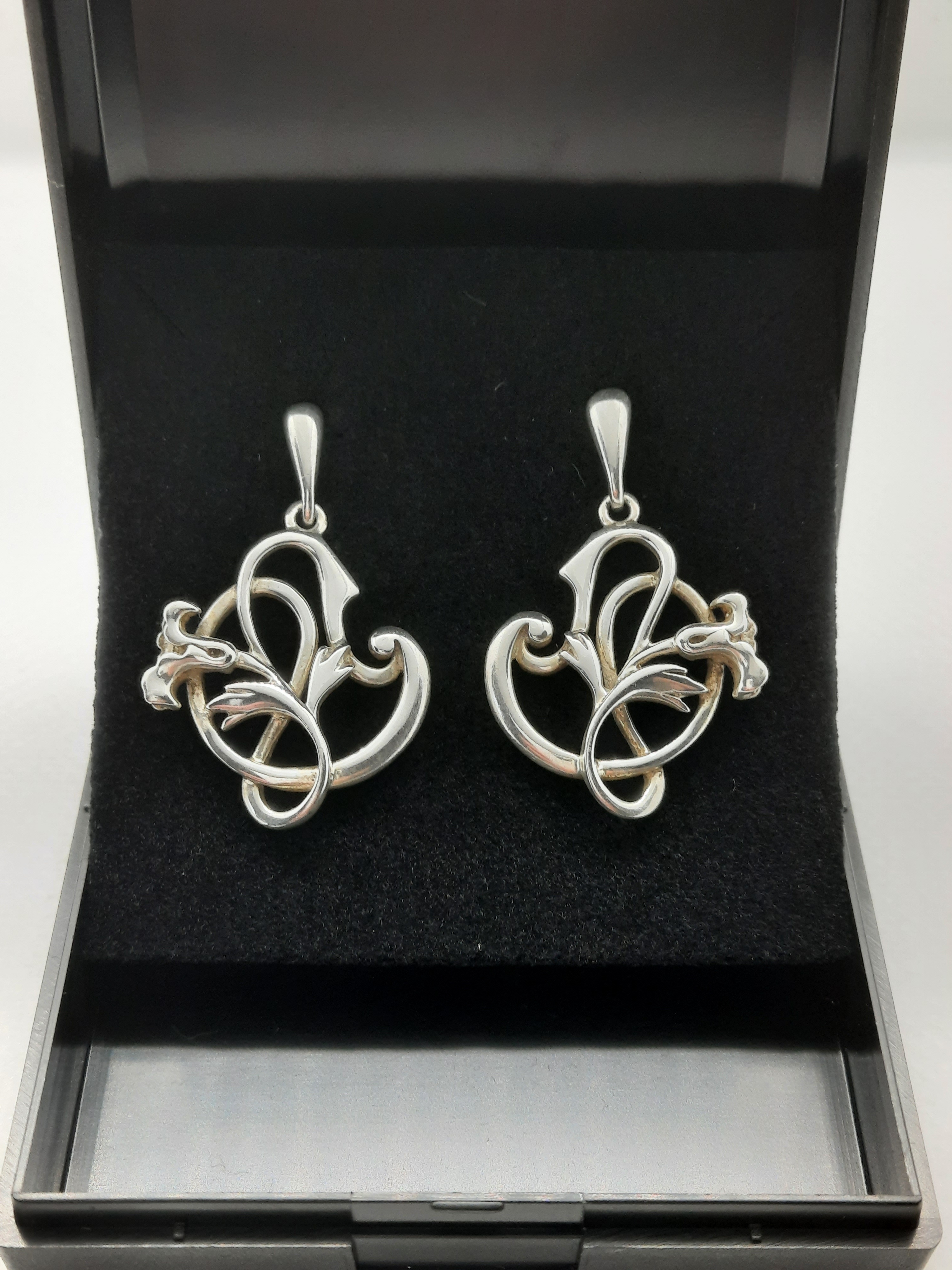 Pair of Sterling Silver Vintage Laura Ashley Earrings - Hallmarked 1973