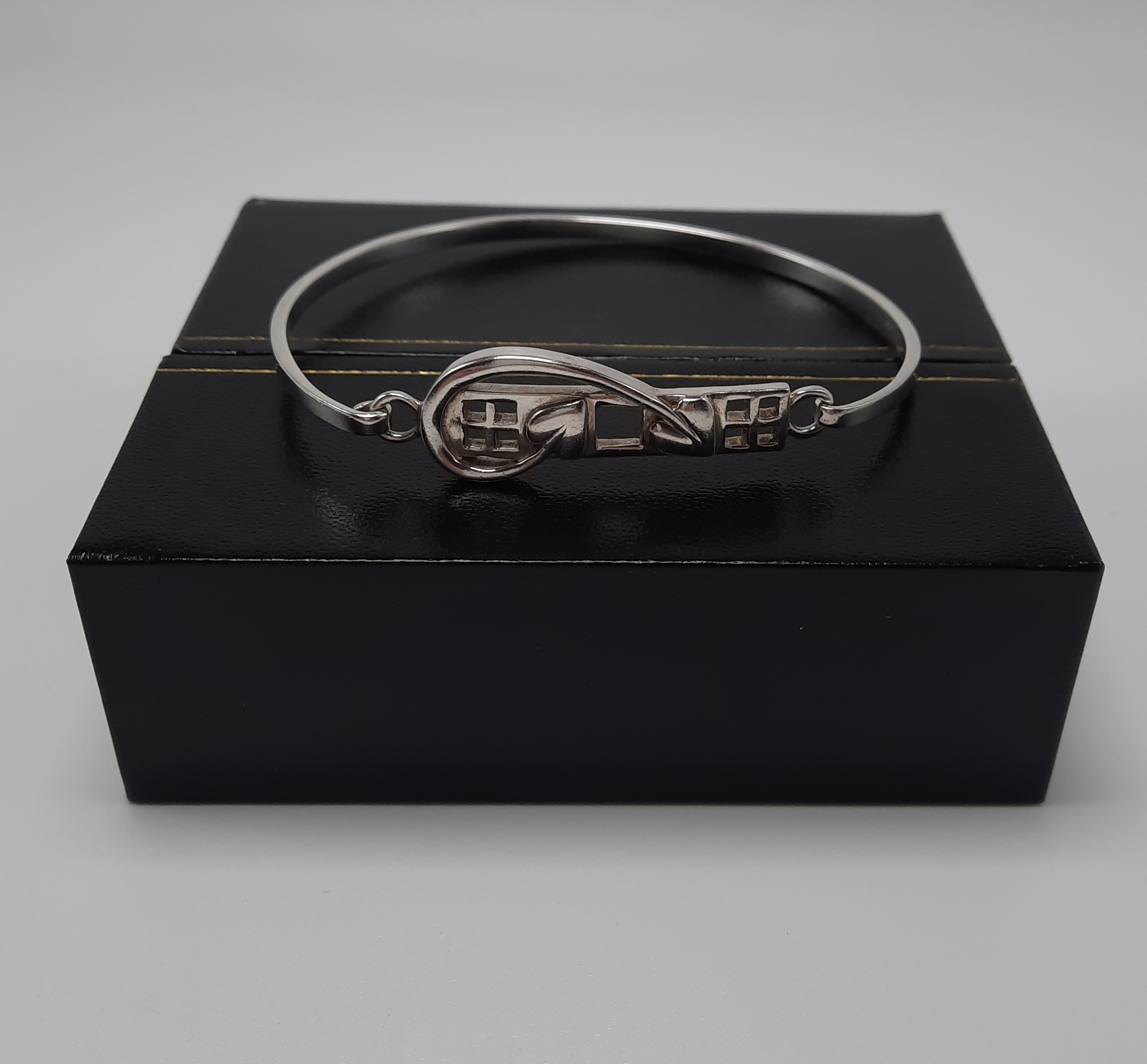 Sterling Silver Rennie Mackintosh Design Bangle - Boxed