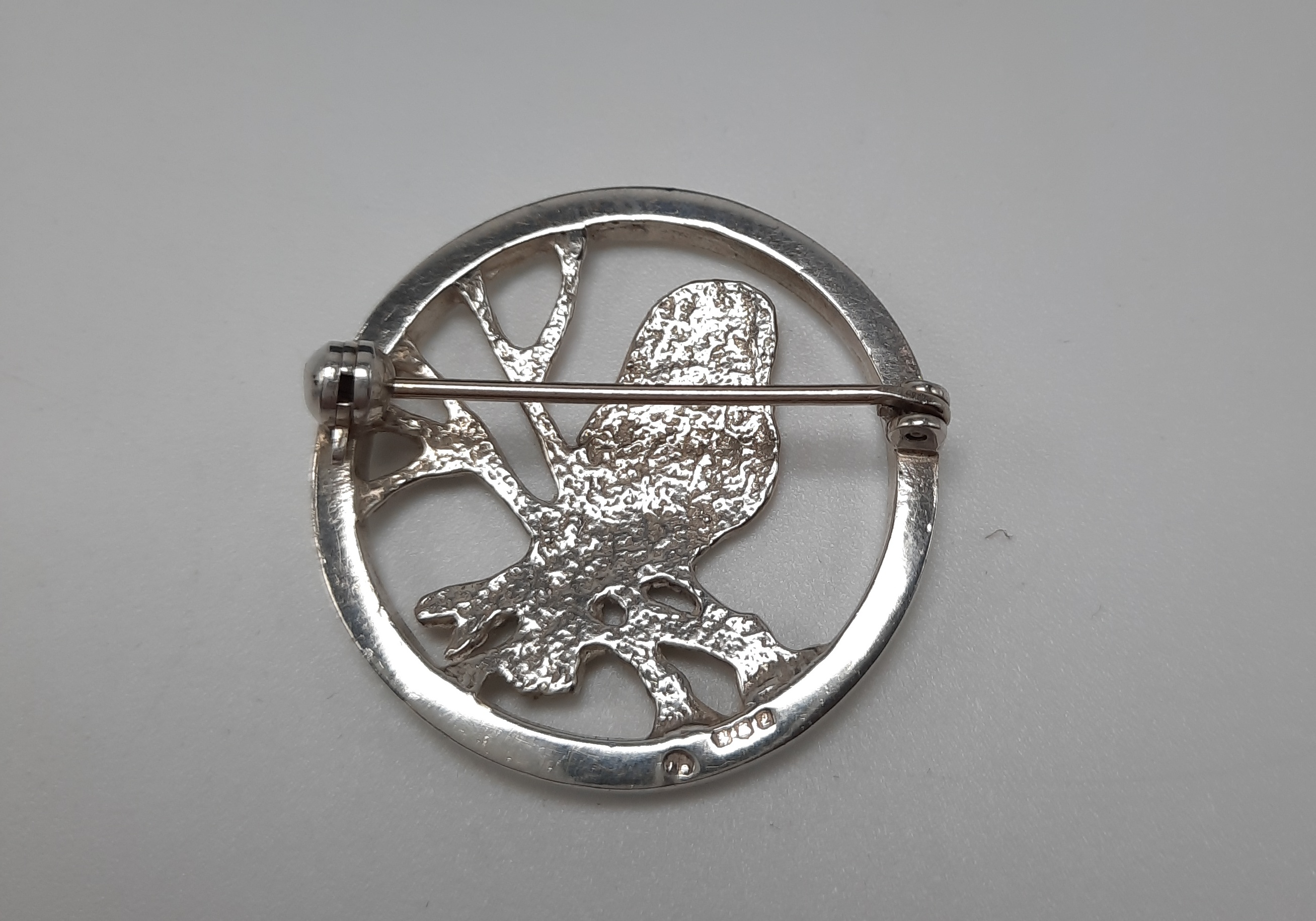 Ortak 'Nature in Flight' Owl Brooch in Sterling Silver