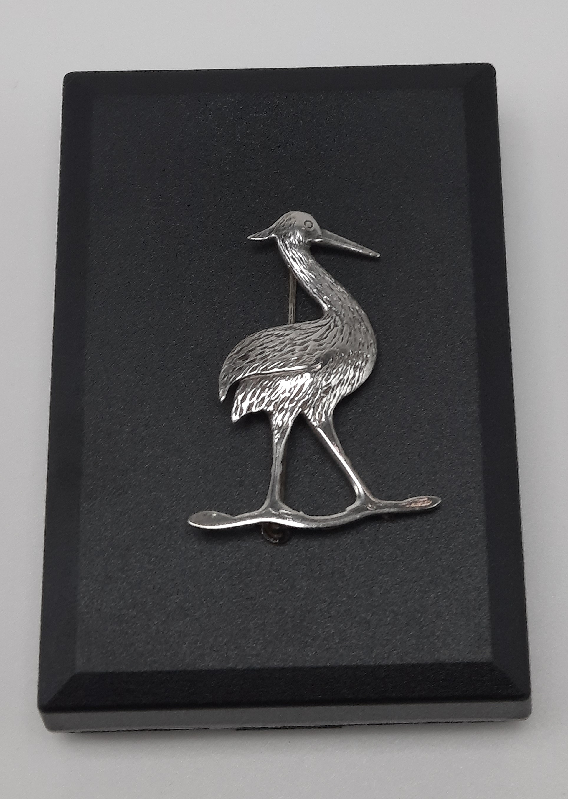 Sterling Silver Brooch in the Form of a Heron - Hallmarked