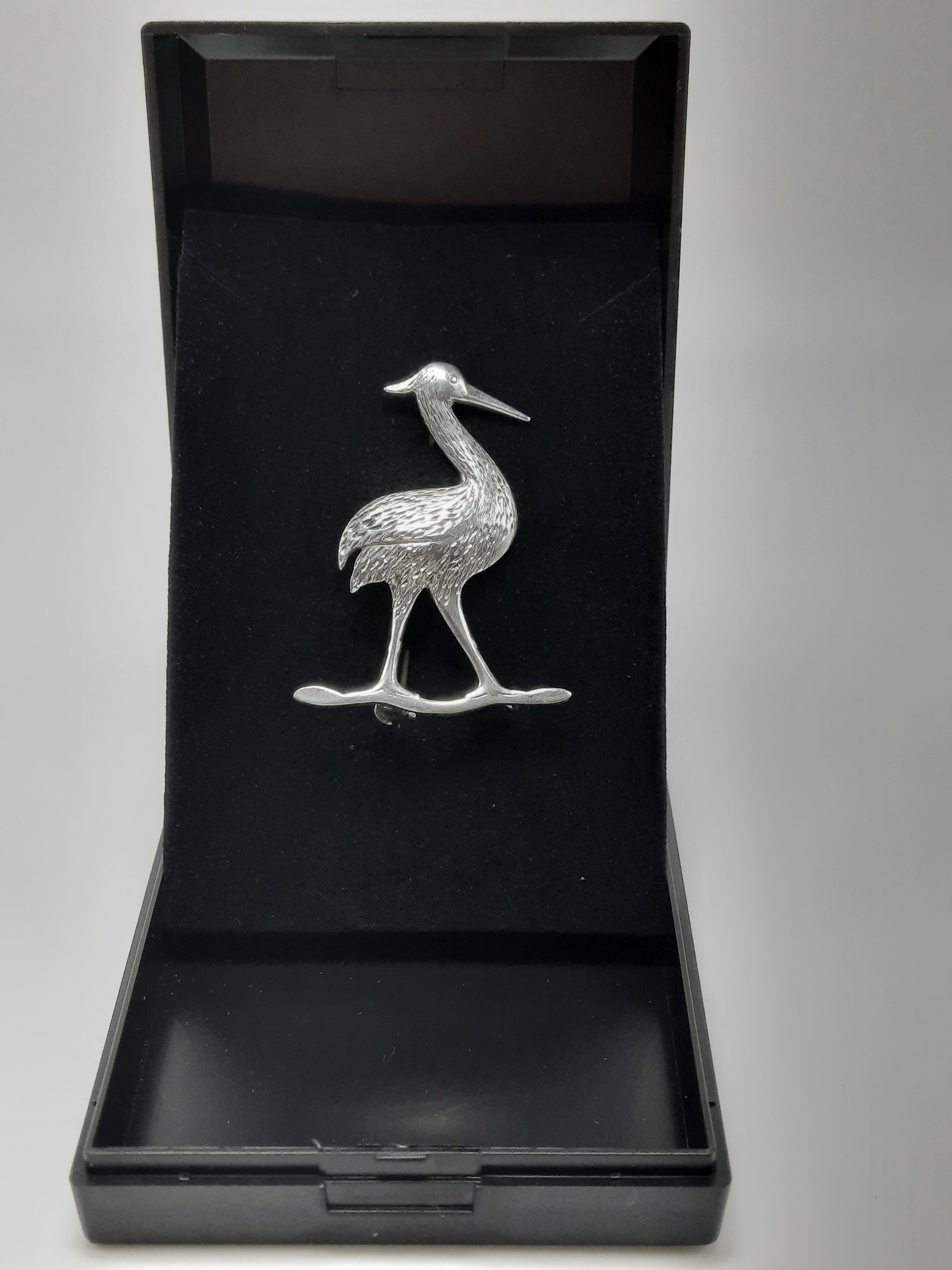 Sterling Silver Brooch in the Form of a Heron - Hallmarked