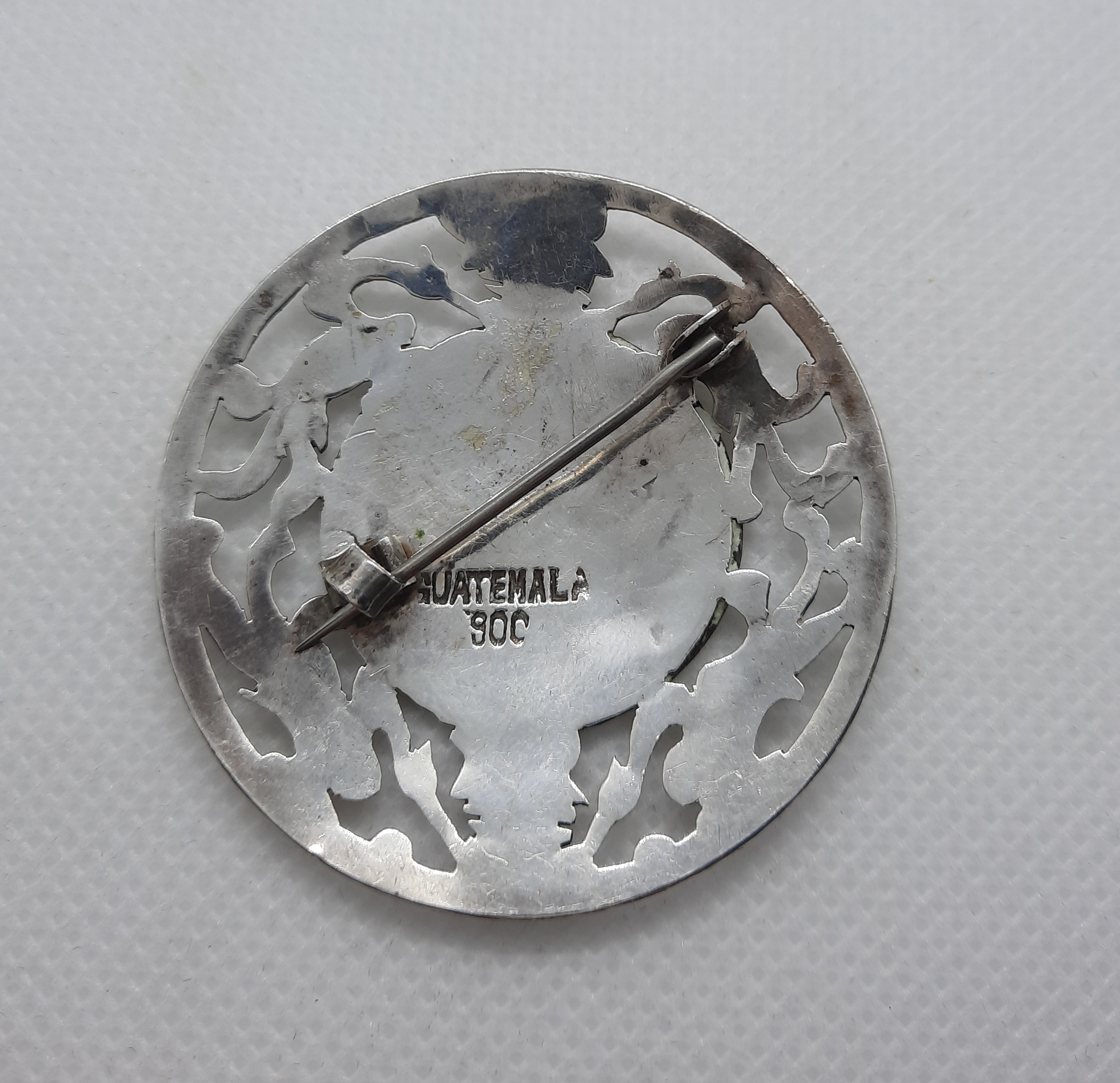 Vintage 900 Silver Guatemalan Warrior Brooch