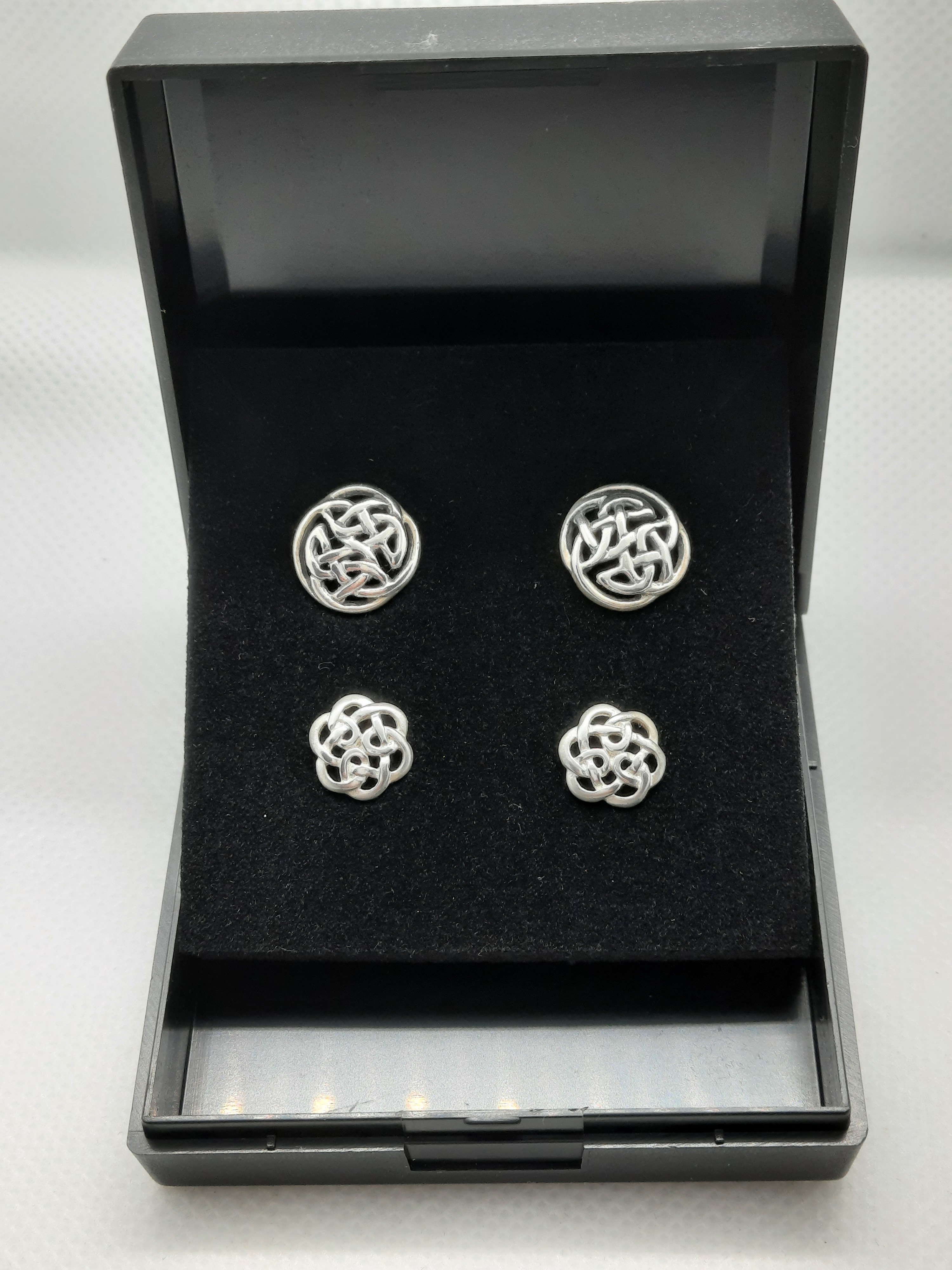 Two Pairs of Sterling Silver Celtic Knot Ear Studs