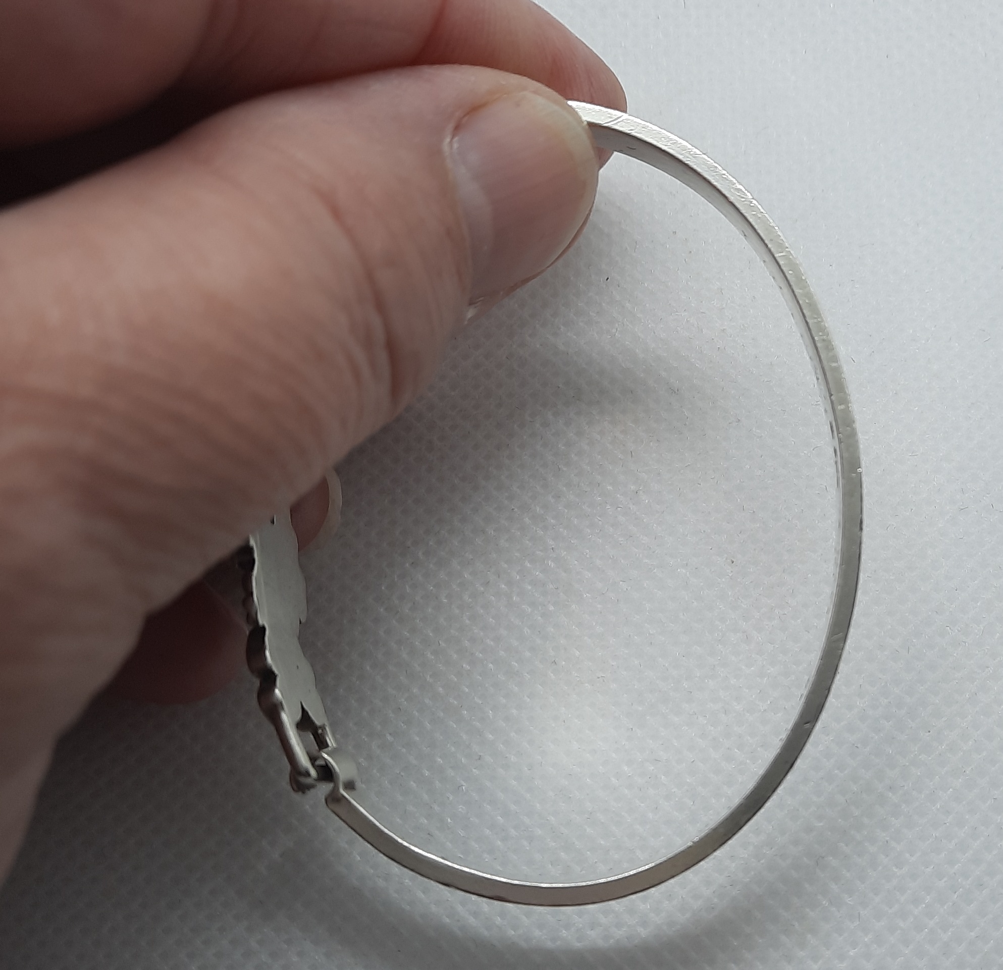 Sterling Silver Bangle with Floral Design - Sheffield 1979