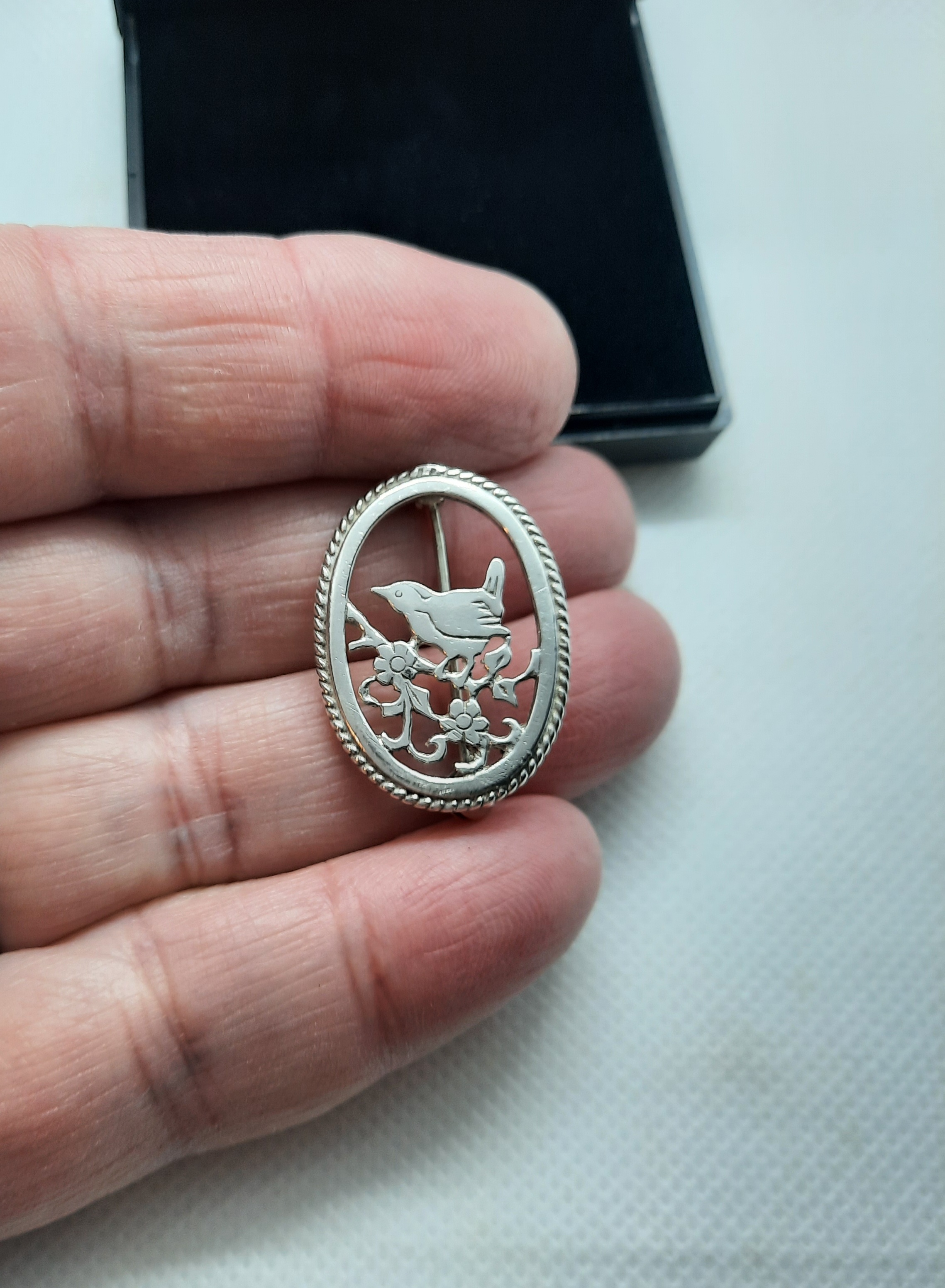 Vintage Sterling Silver ORTAK 'Nature in Flight' Wren Brooch