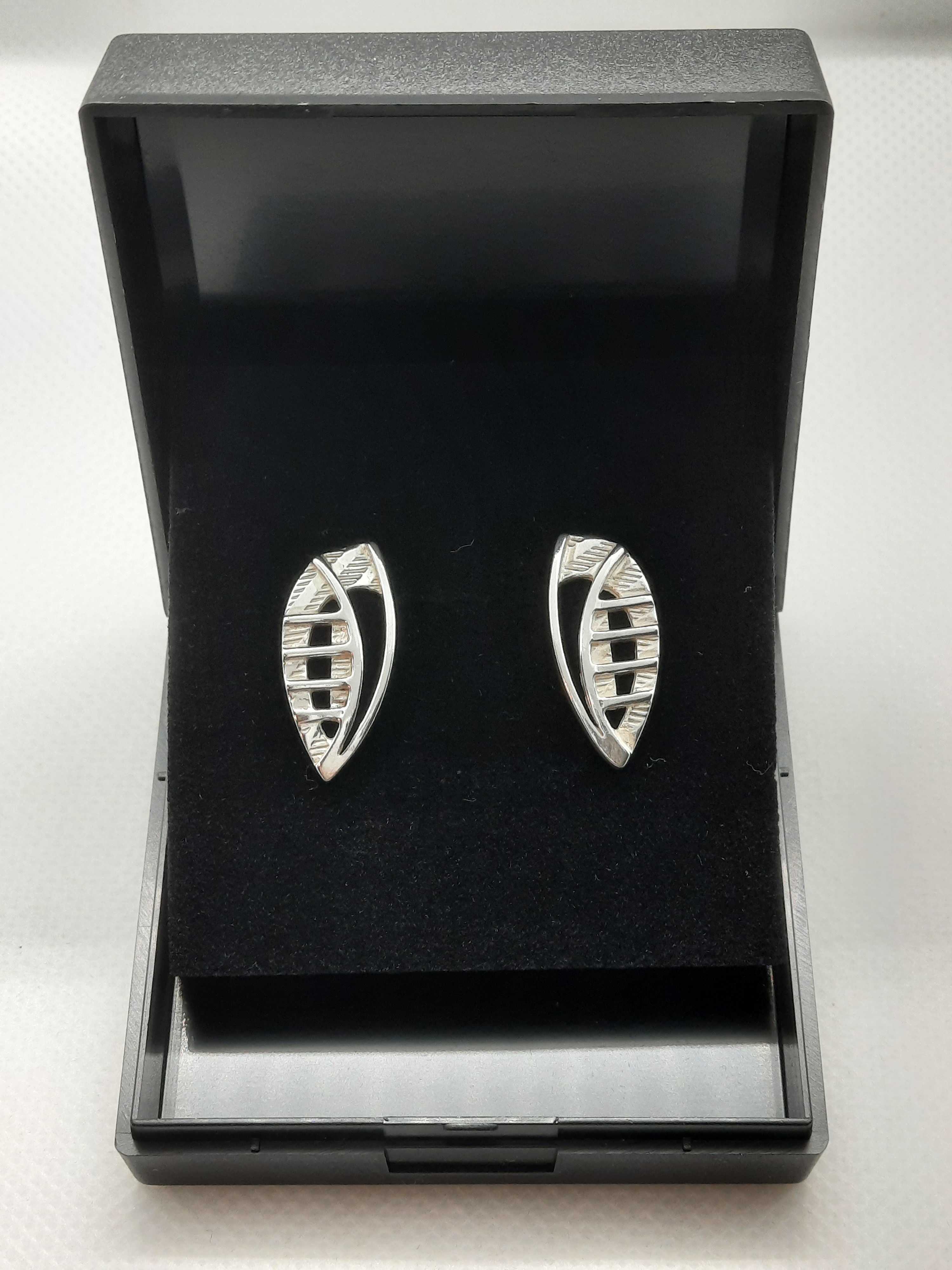 Sterling Silver Modernist Ear Studs by Carrick