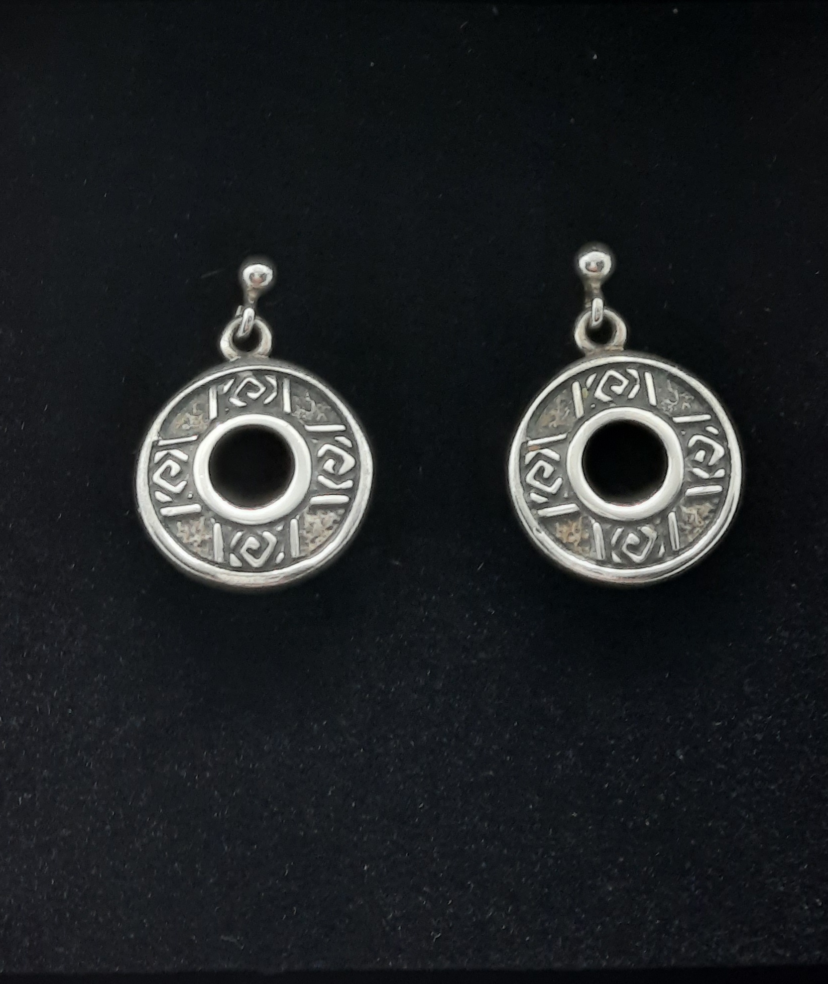 Lovely Pair of Unusual Celtic Style Serling Silver Earrings