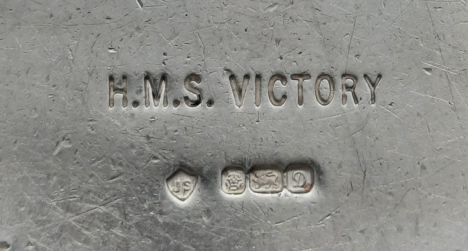 Solid Vintage Sterling Silver 'HMS Victory' Pendant and Chain