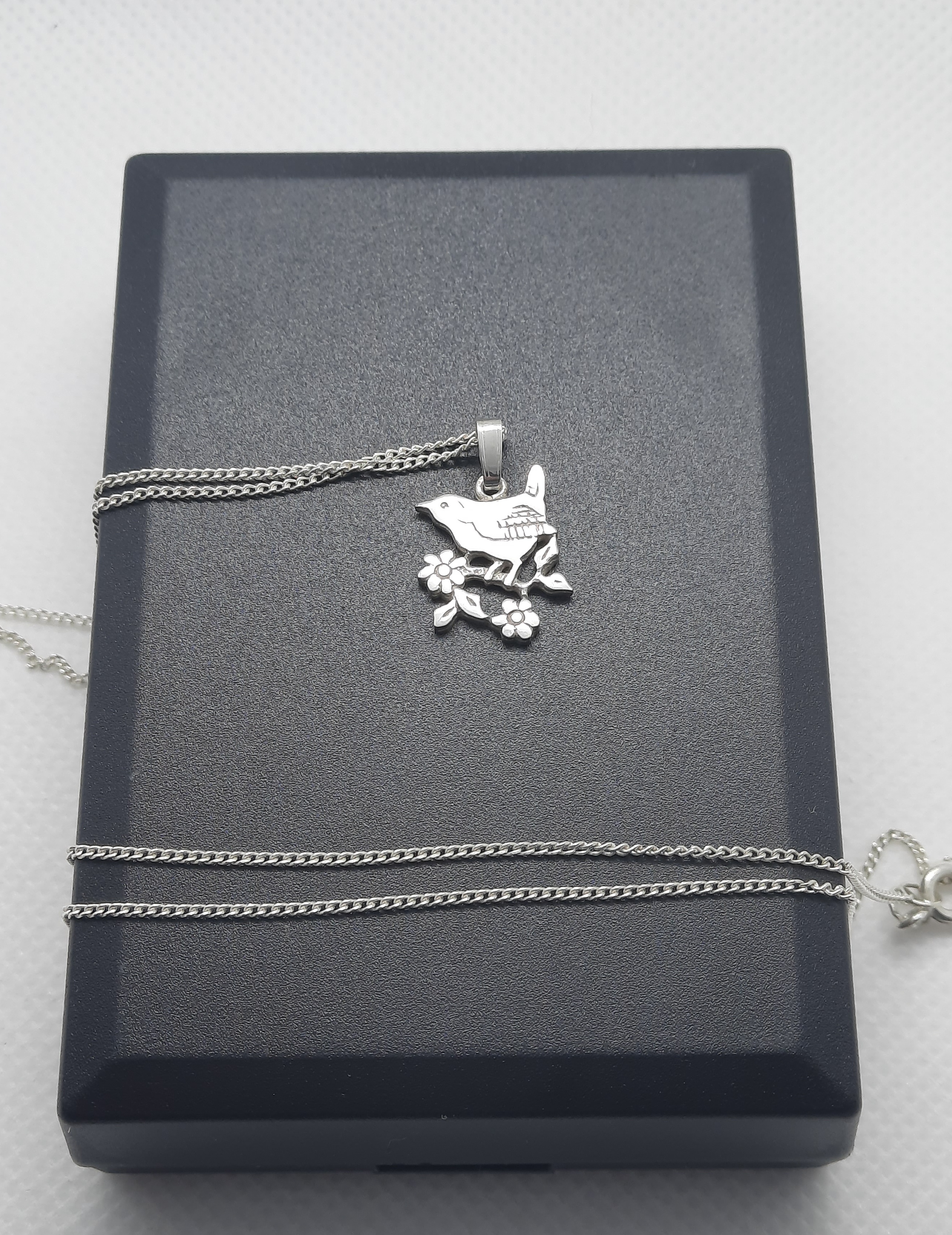 ORTAK 'Nature in Flight' Wren Pendant and Chain in Sterling Silver