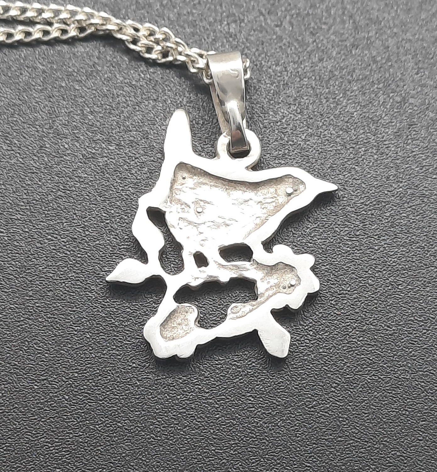 ORTAK 'Nature in Flight' Wren Pendant and Chain in Sterling Silver