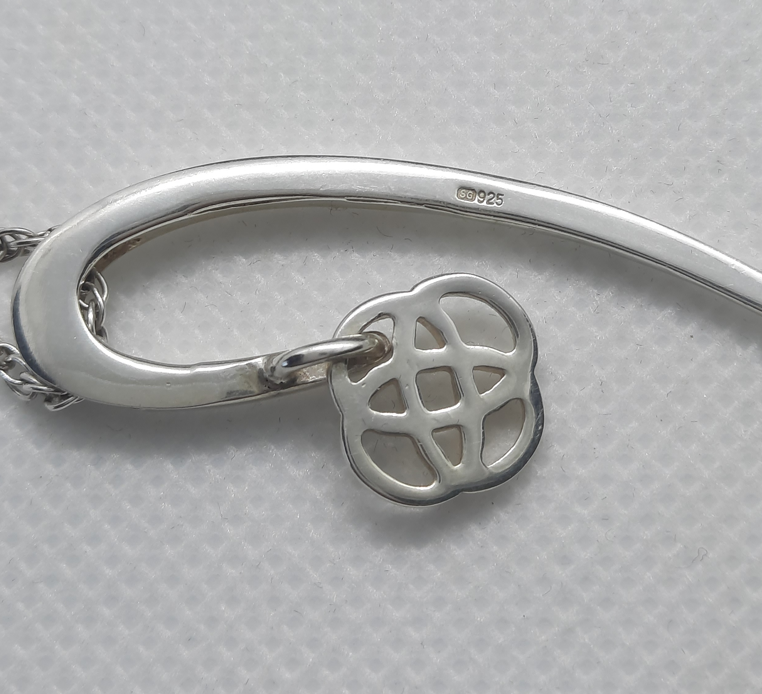 Sterling Silver Celtic Knot Long Pendant and Earring Set