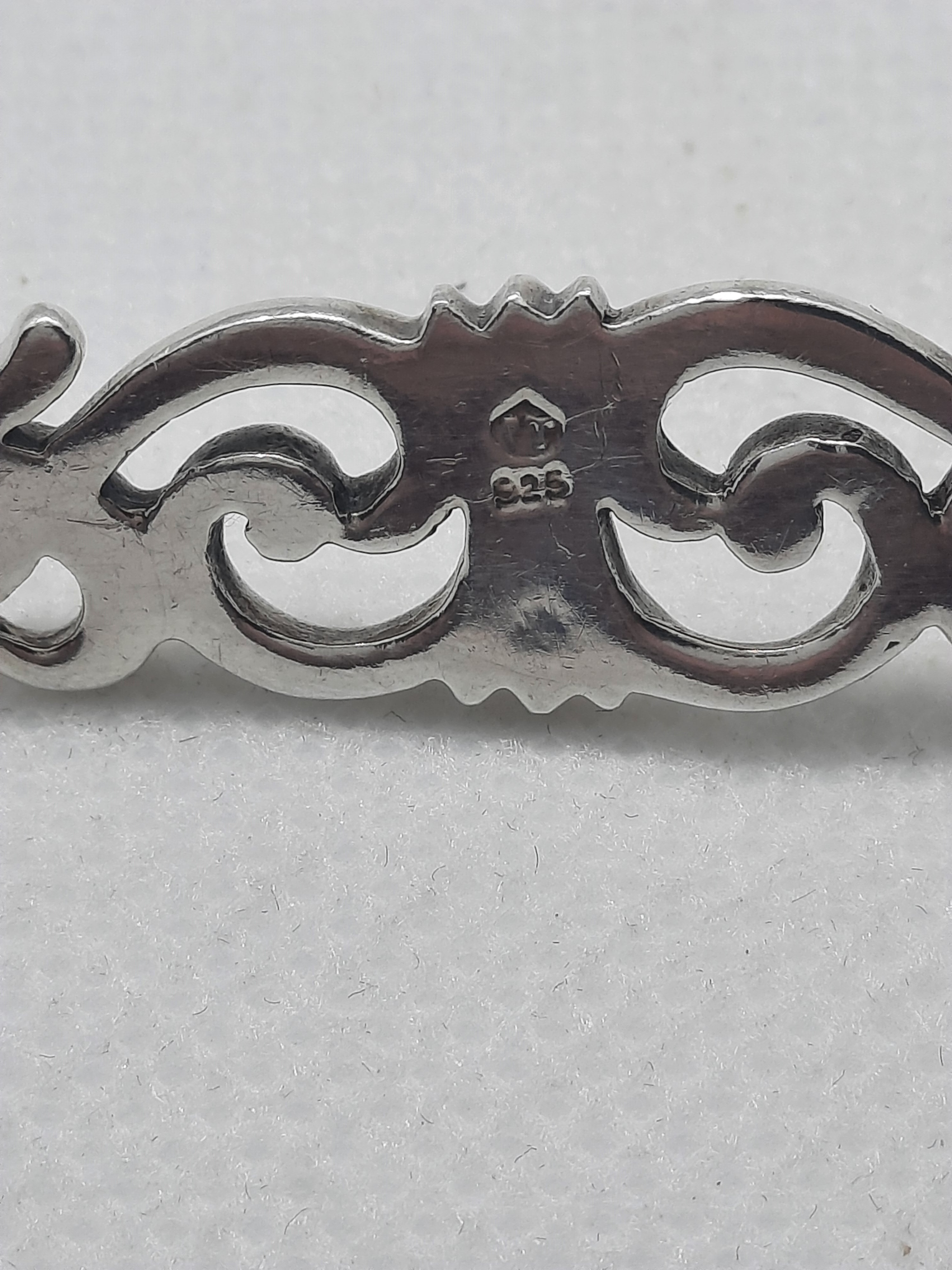 Ornate Scroll Design Clip Bangle in Sterling Silver in Box