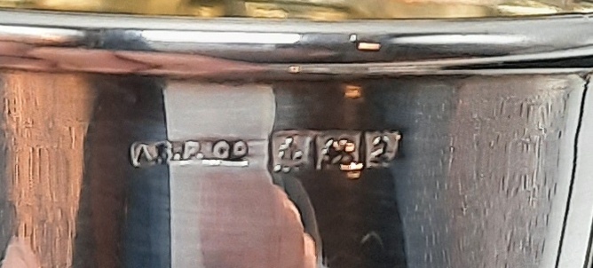 Sterling Silver Vintage Christening Set of Egg Cup and Spoon in Original Case