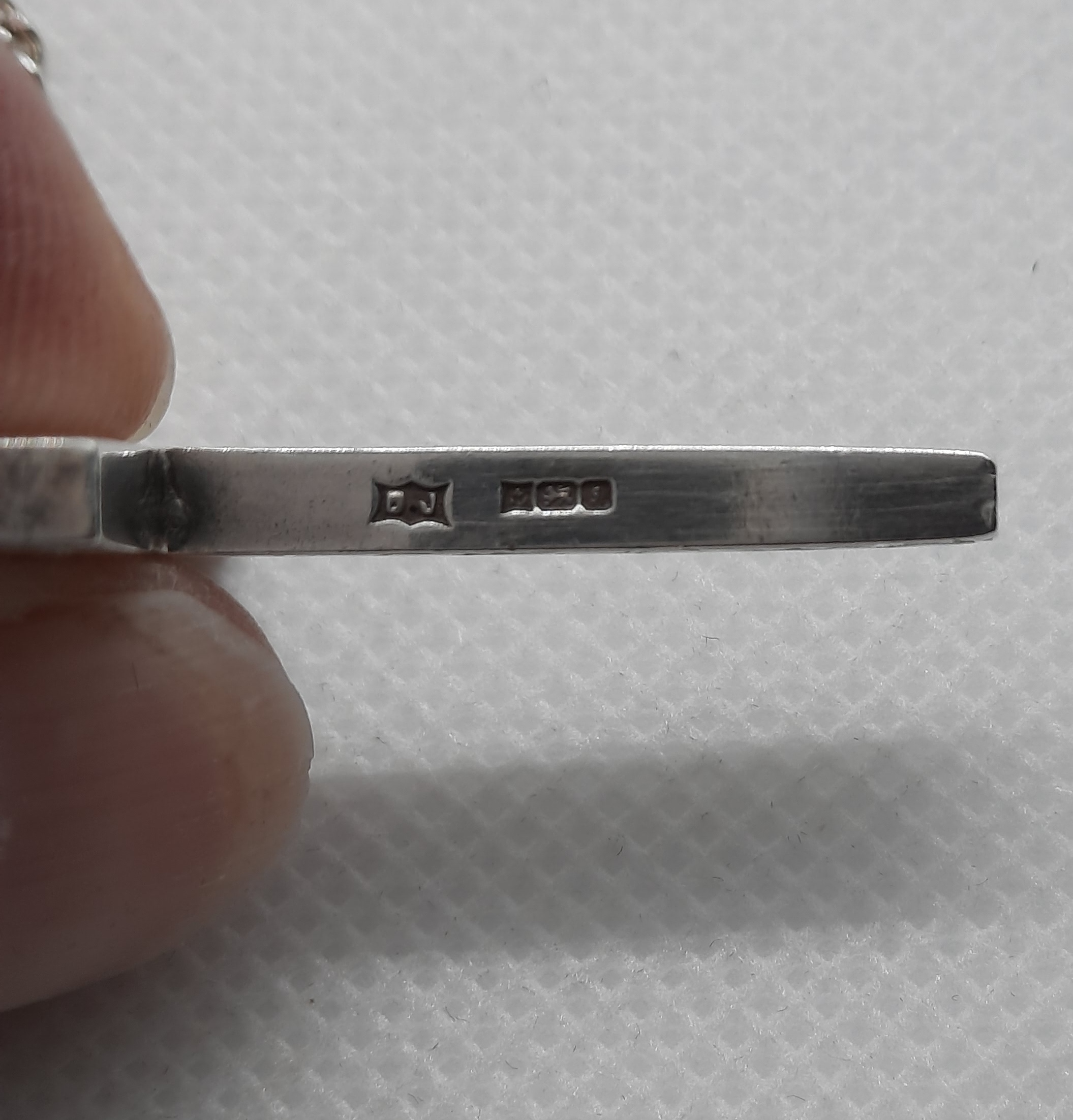 Sterling Silver Hallmarked Patterned Cross on Sterling Curb Chain