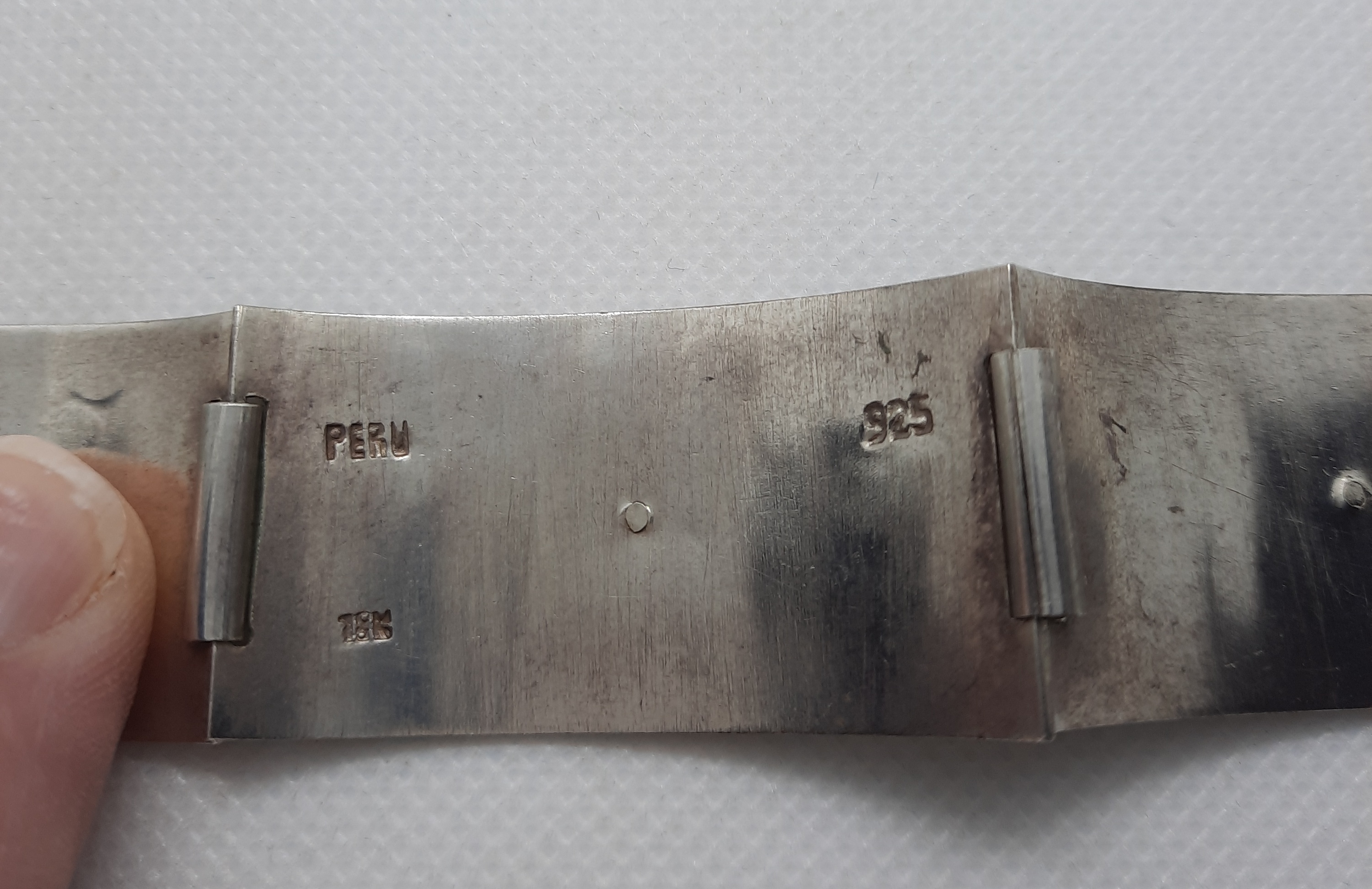 Peruvian Bracelet in Sterling Silver with 18k Gold Motifs