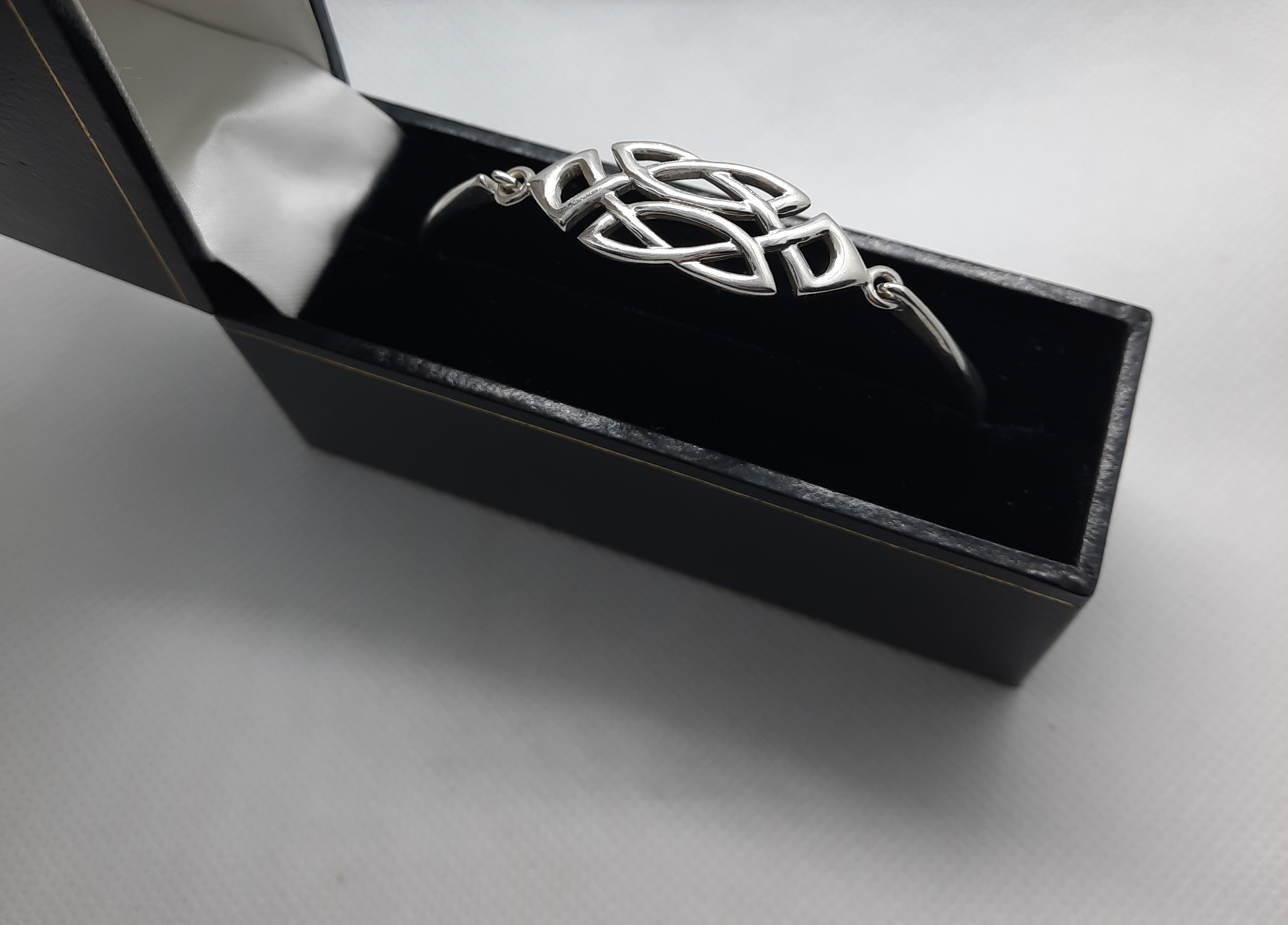 Sterling Silver Bangle with Celtic Knot Design