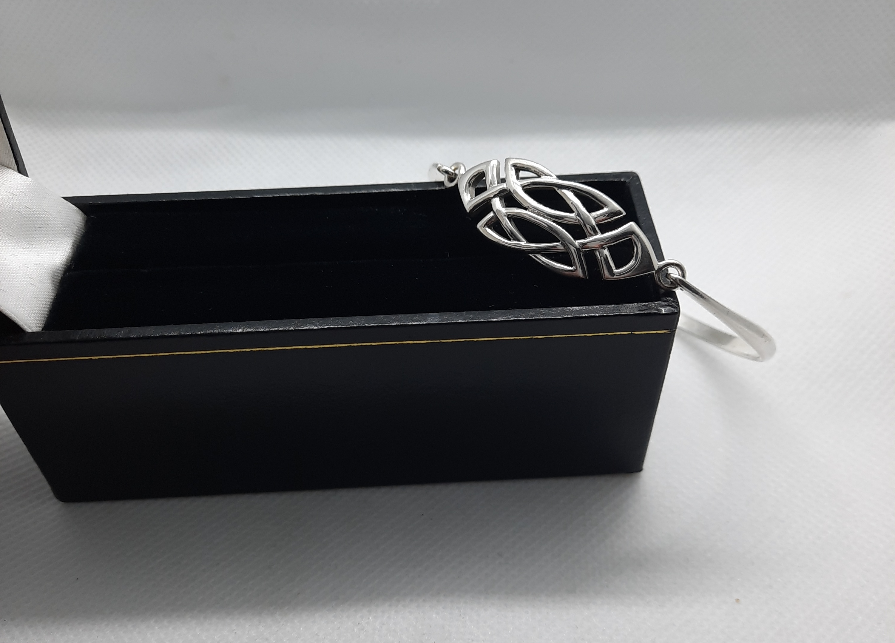 Sterling Silver Bangle with Celtic Knot Design