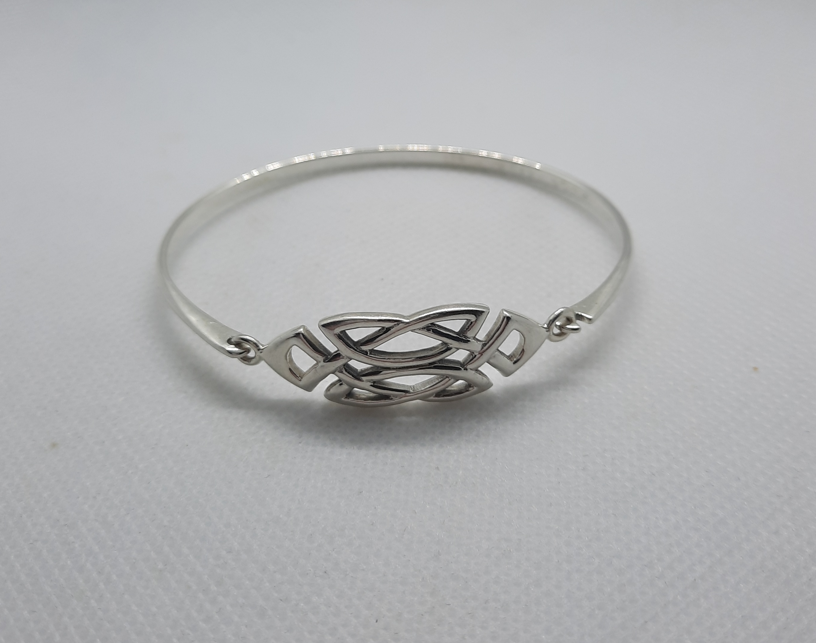 Sterling Silver Bangle with Celtic Knot Design