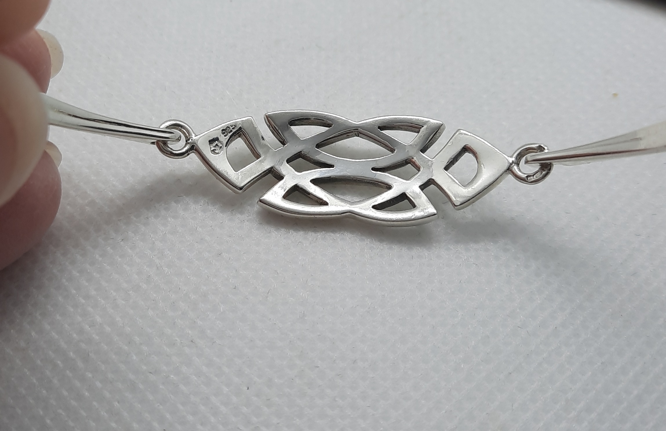 Sterling Silver Bangle with Celtic Knot Design