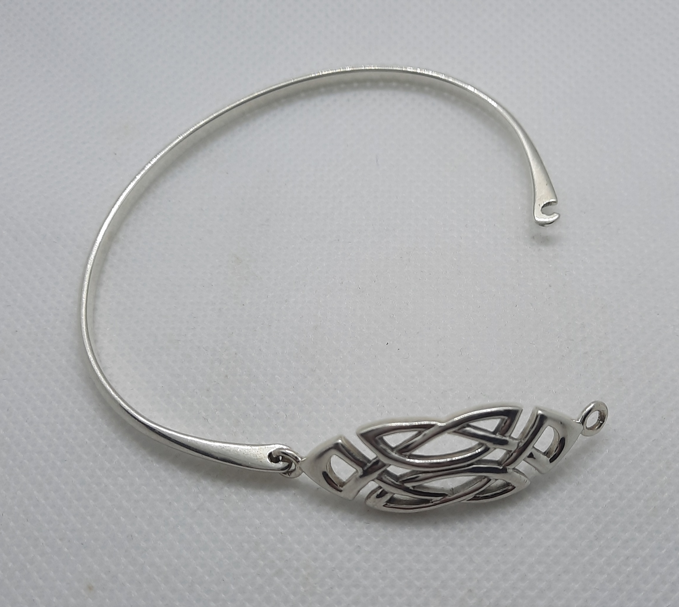 Sterling Silver Bangle with Celtic Knot Design