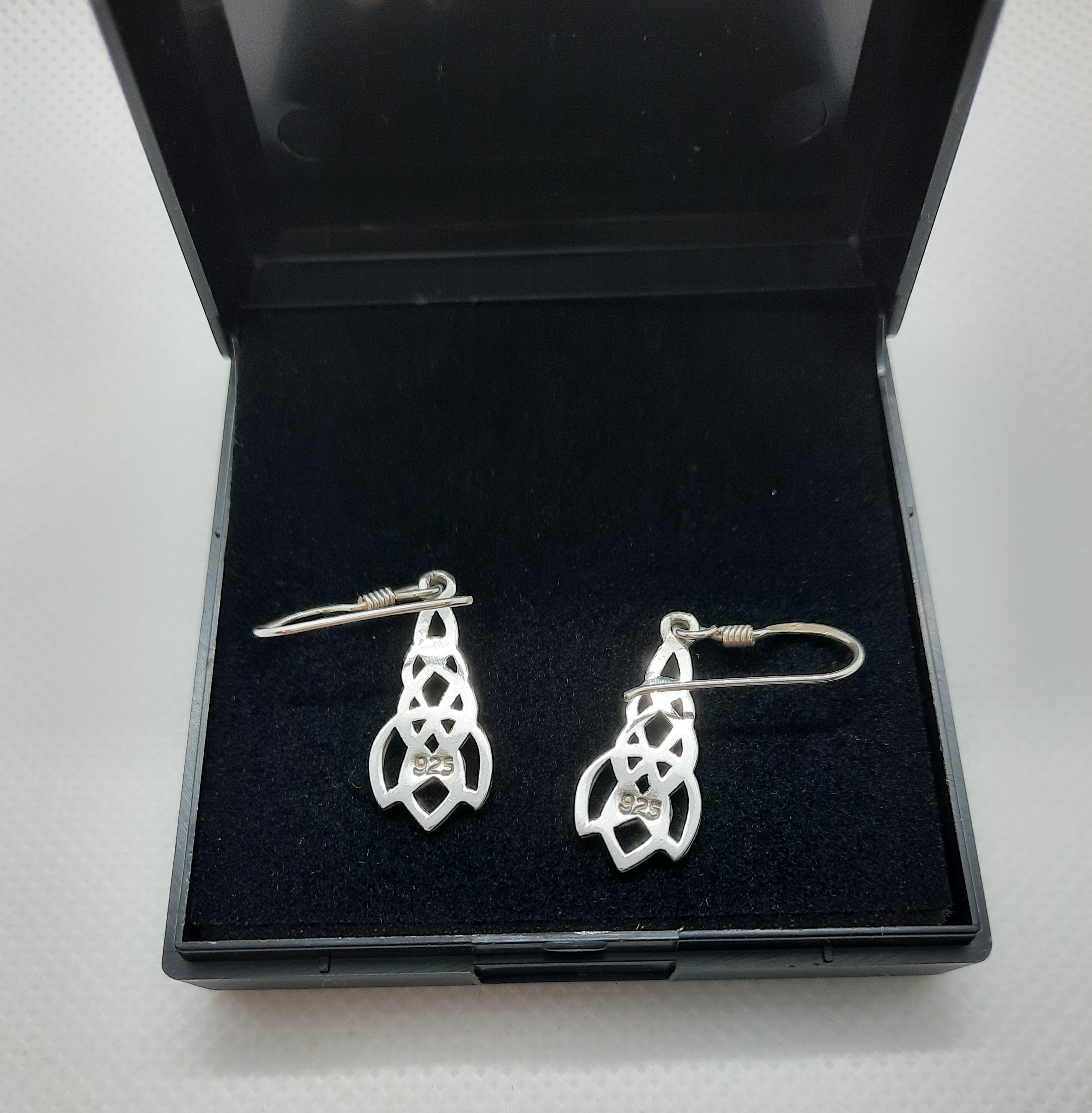 Sterling Silver Celtic Knot Drop Earrings