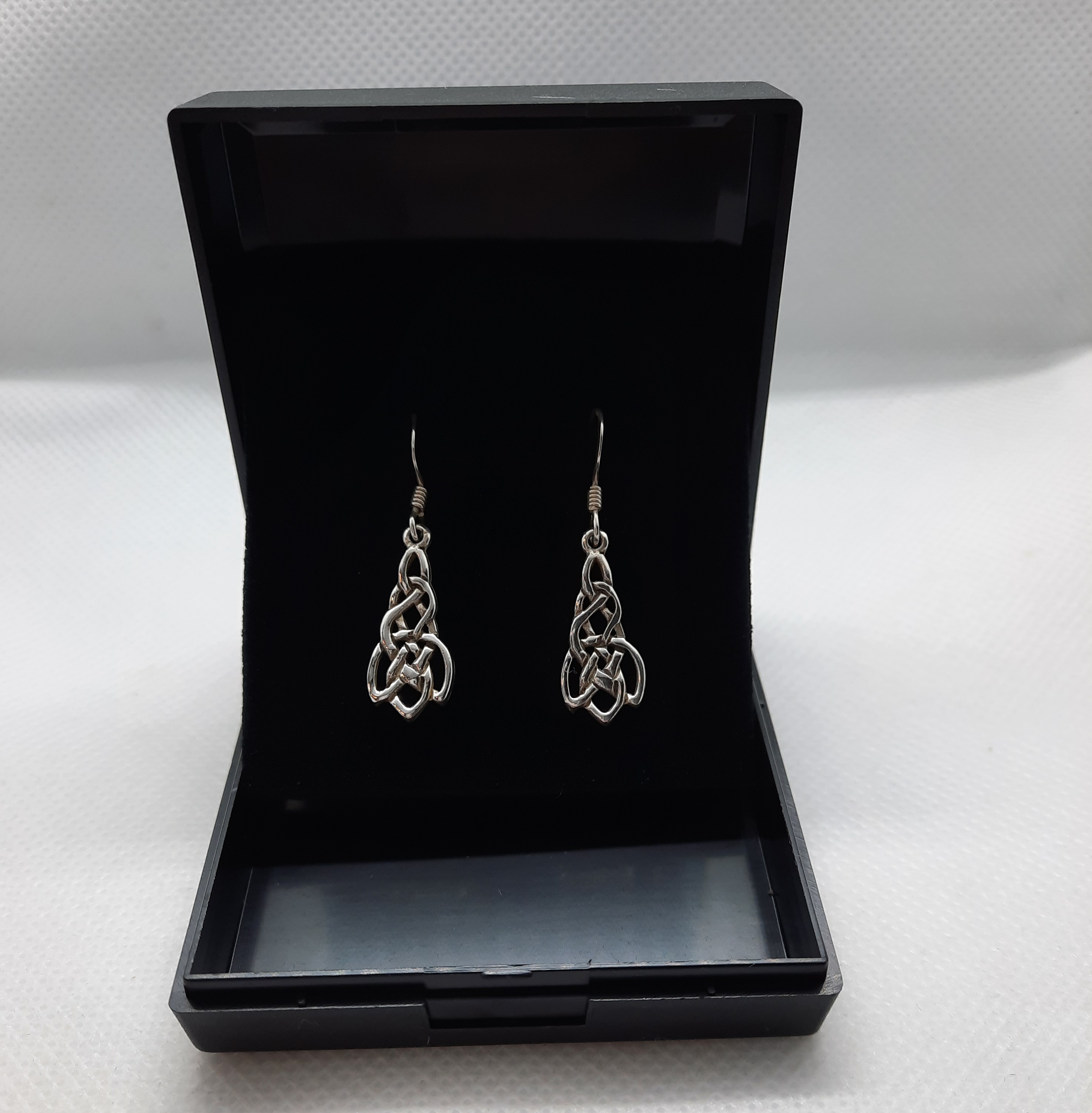Sterling Silver Celtic Knot Drop Earrings