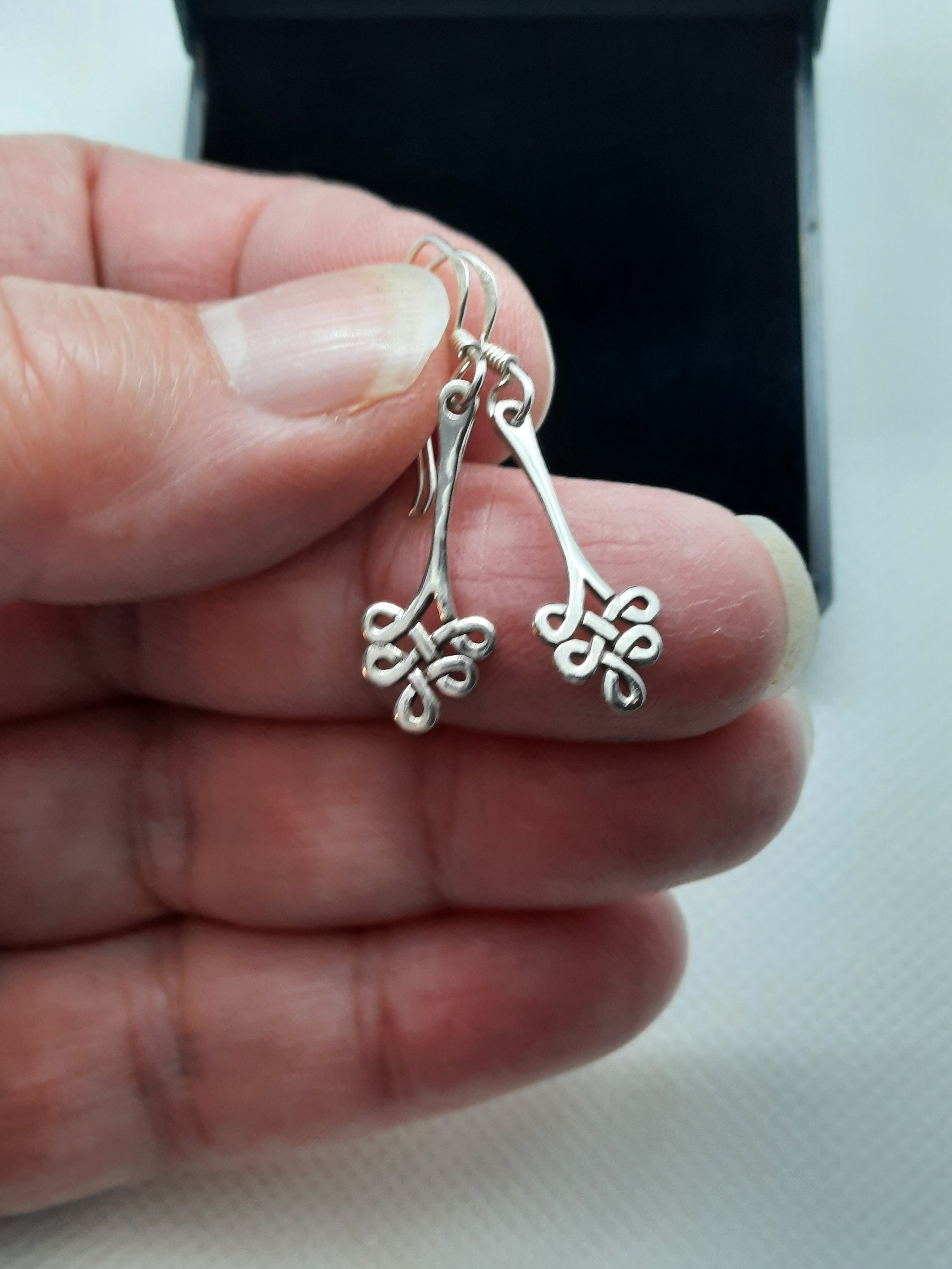 Sterling Silver Celtic Knot Drop Earrings