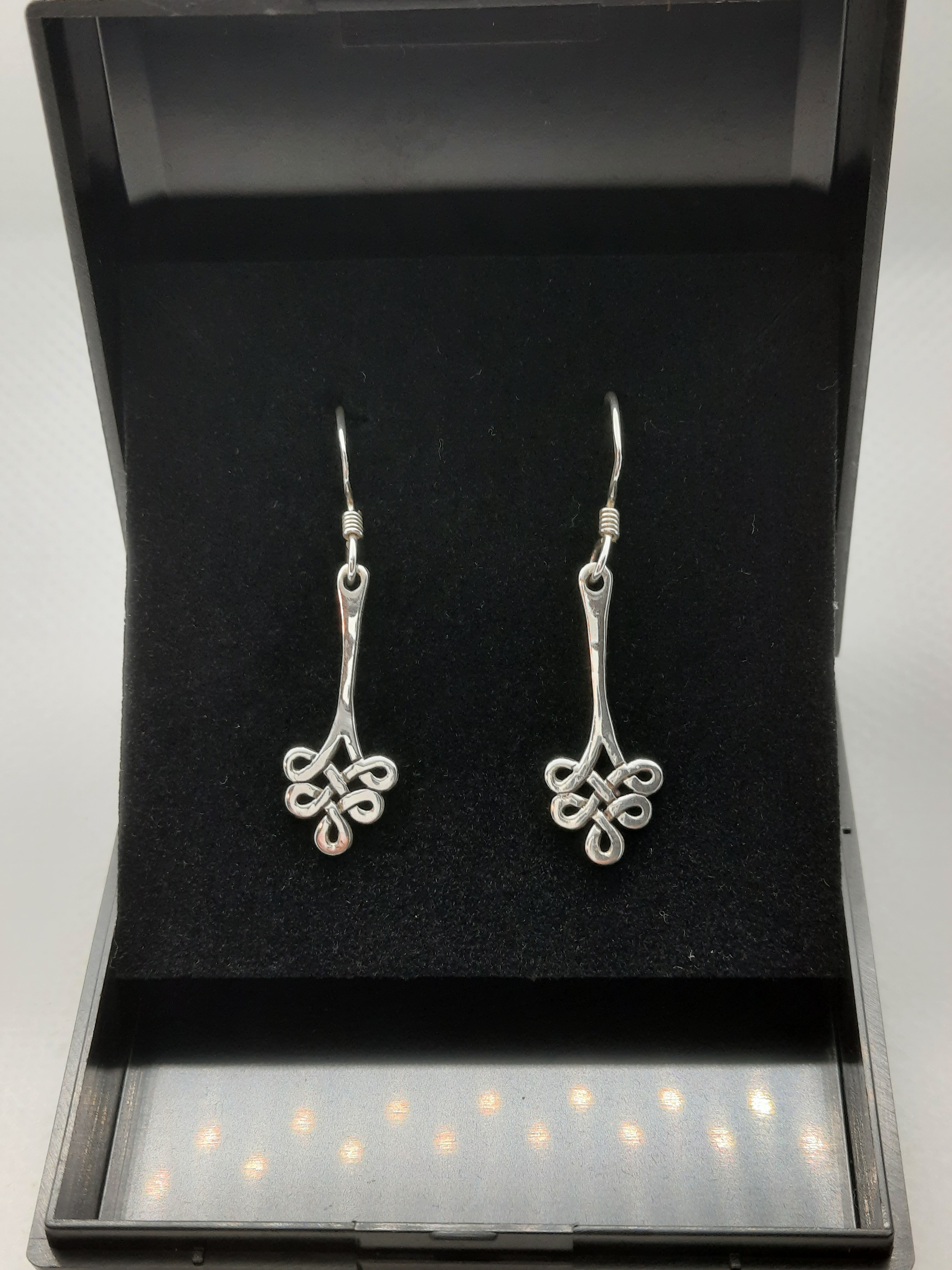 Sterling Silver Celtic Knot Drop Earrings