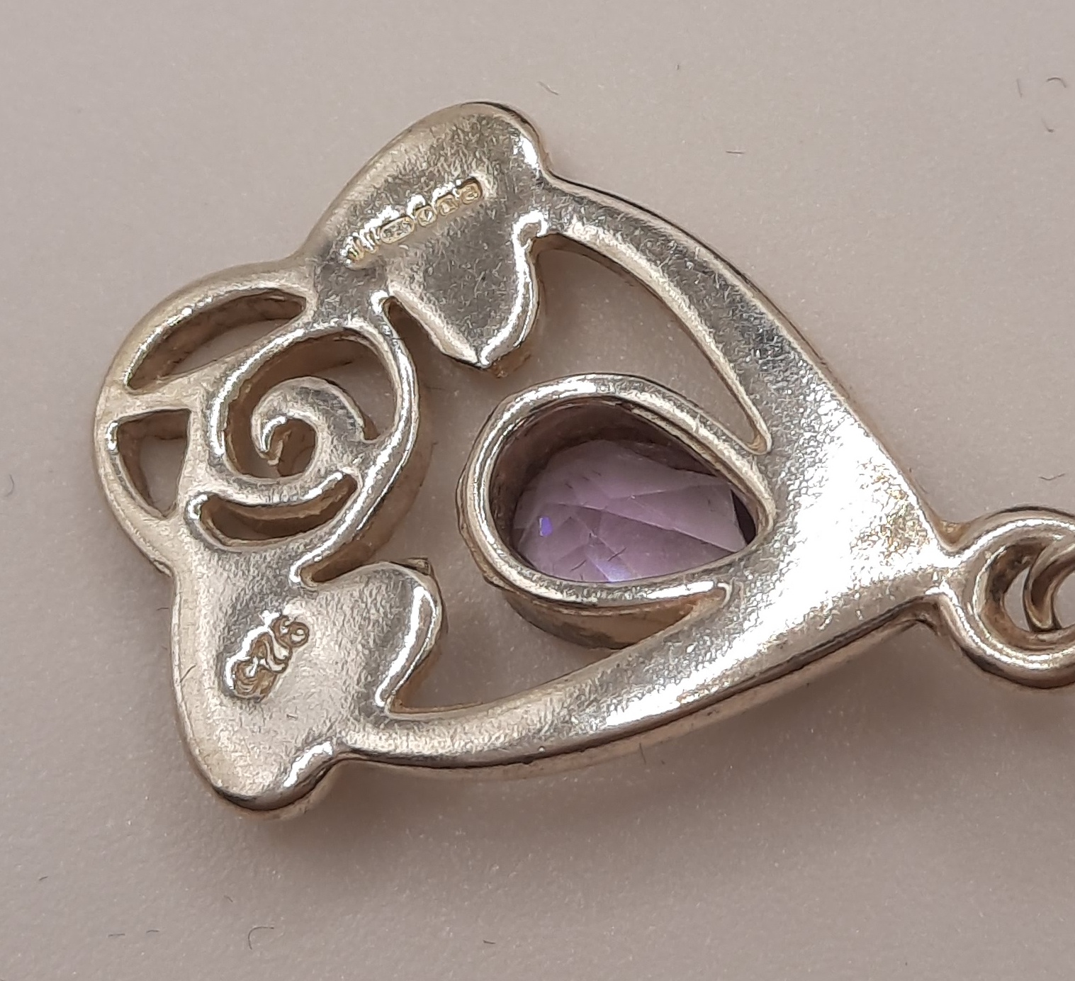 Sterling Silver Amethyst Set Earrings in Rennie Mackintosh Style