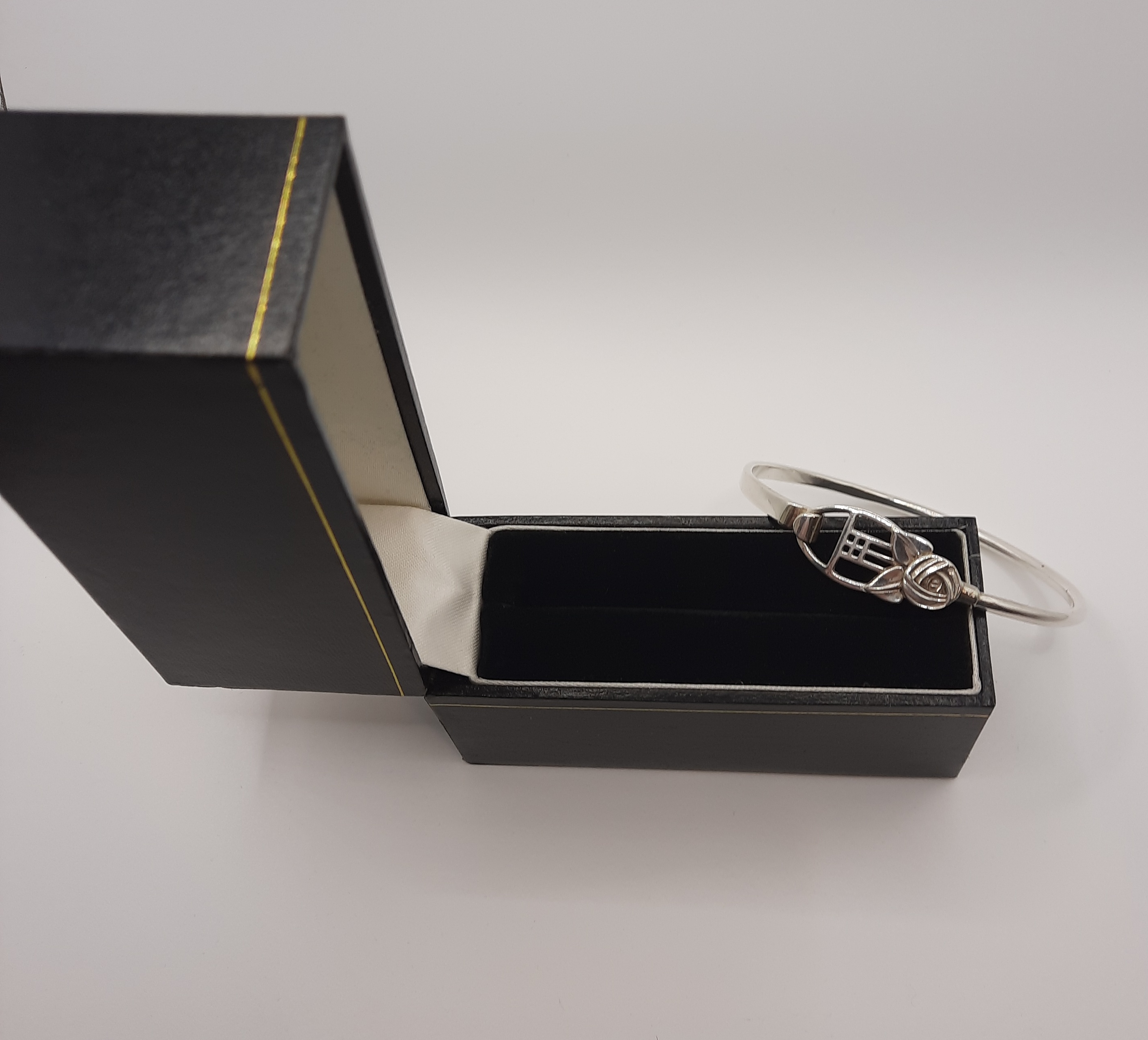 Sterling Silver Rennie Mackintosh Inspired Bangle in Original Box