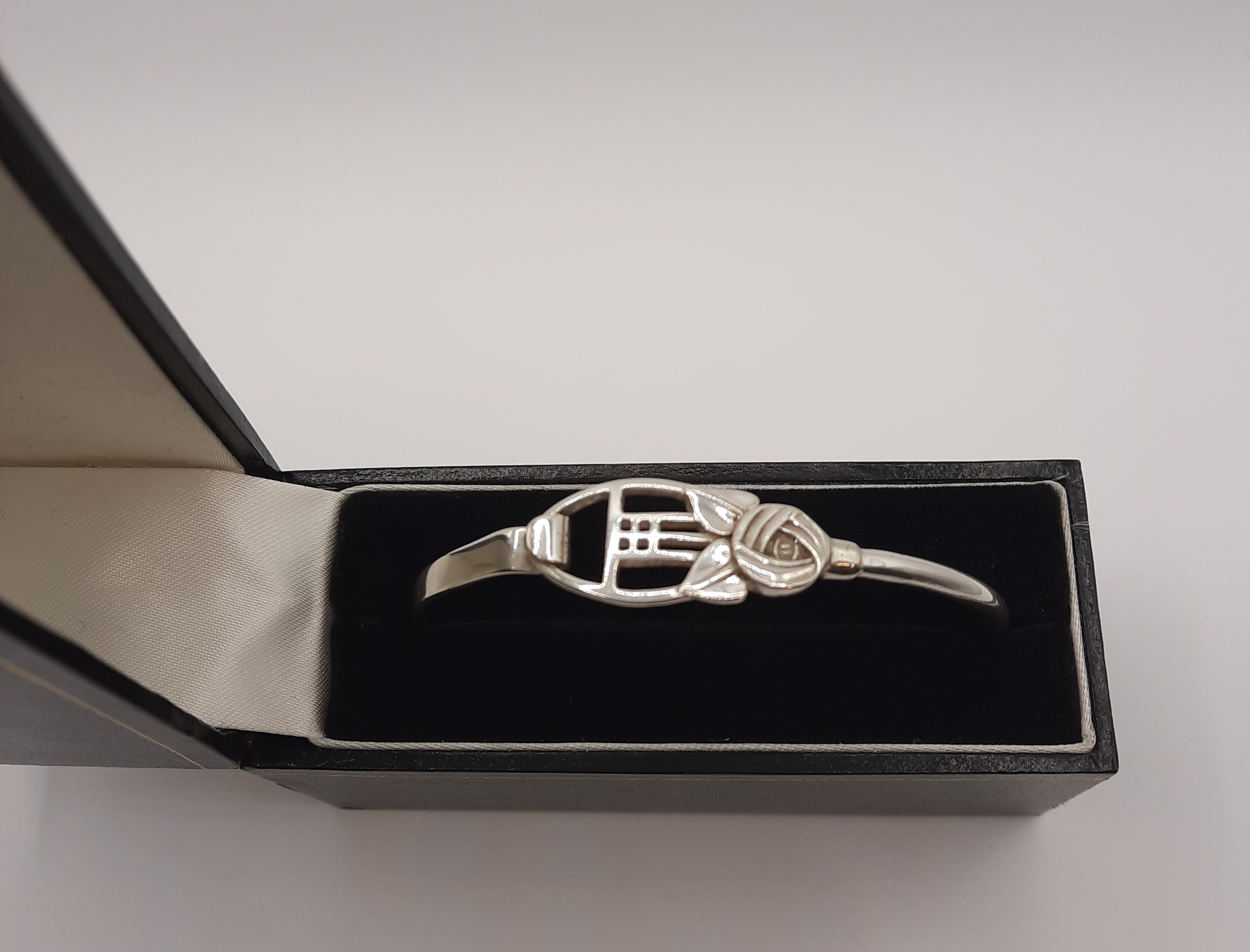 Sterling Silver Rennie Mackintosh Inspired Bangle in Original Box