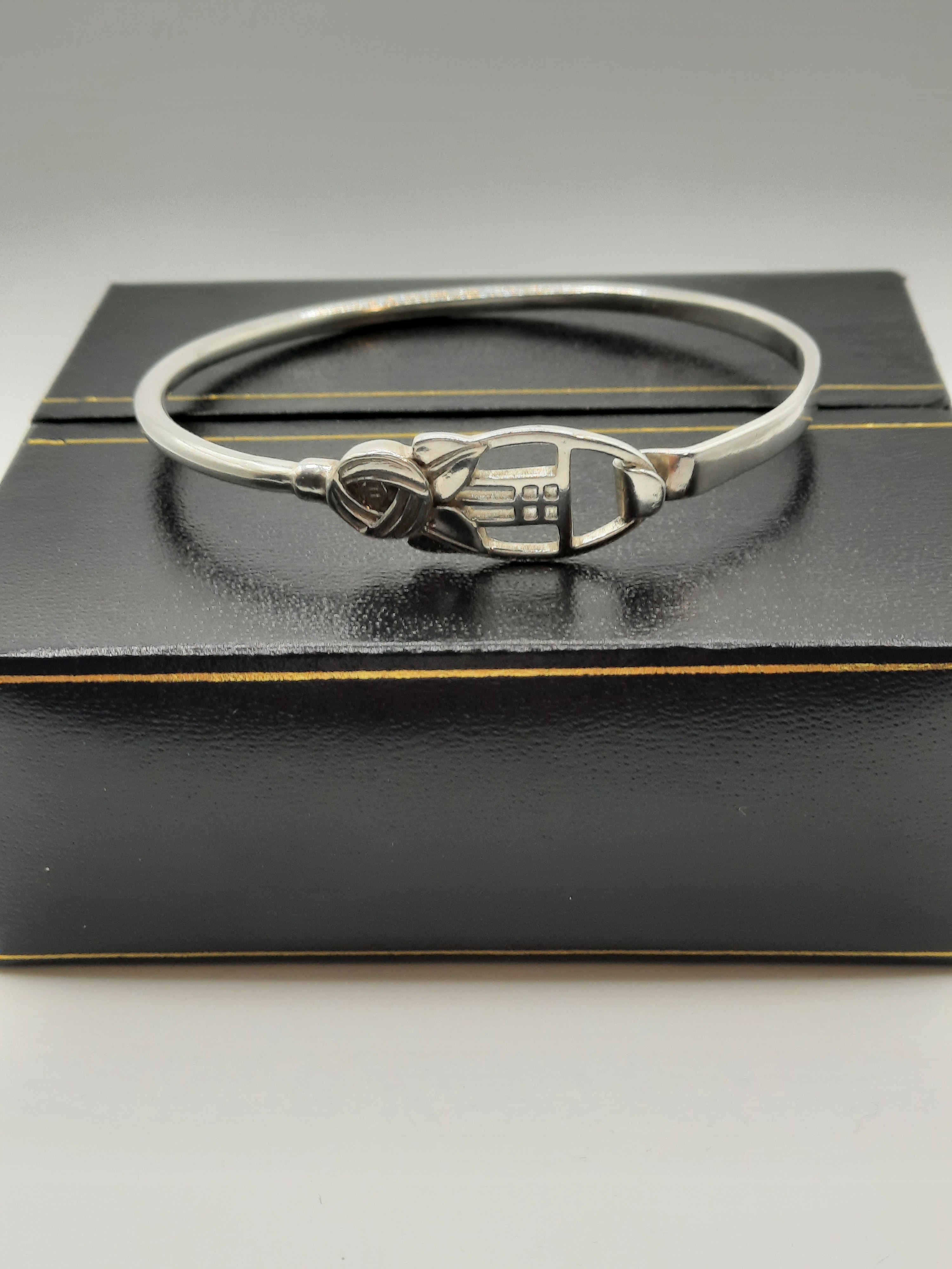 Sterling Silver Rennie Mackintosh Inspired Bangle in Original Box
