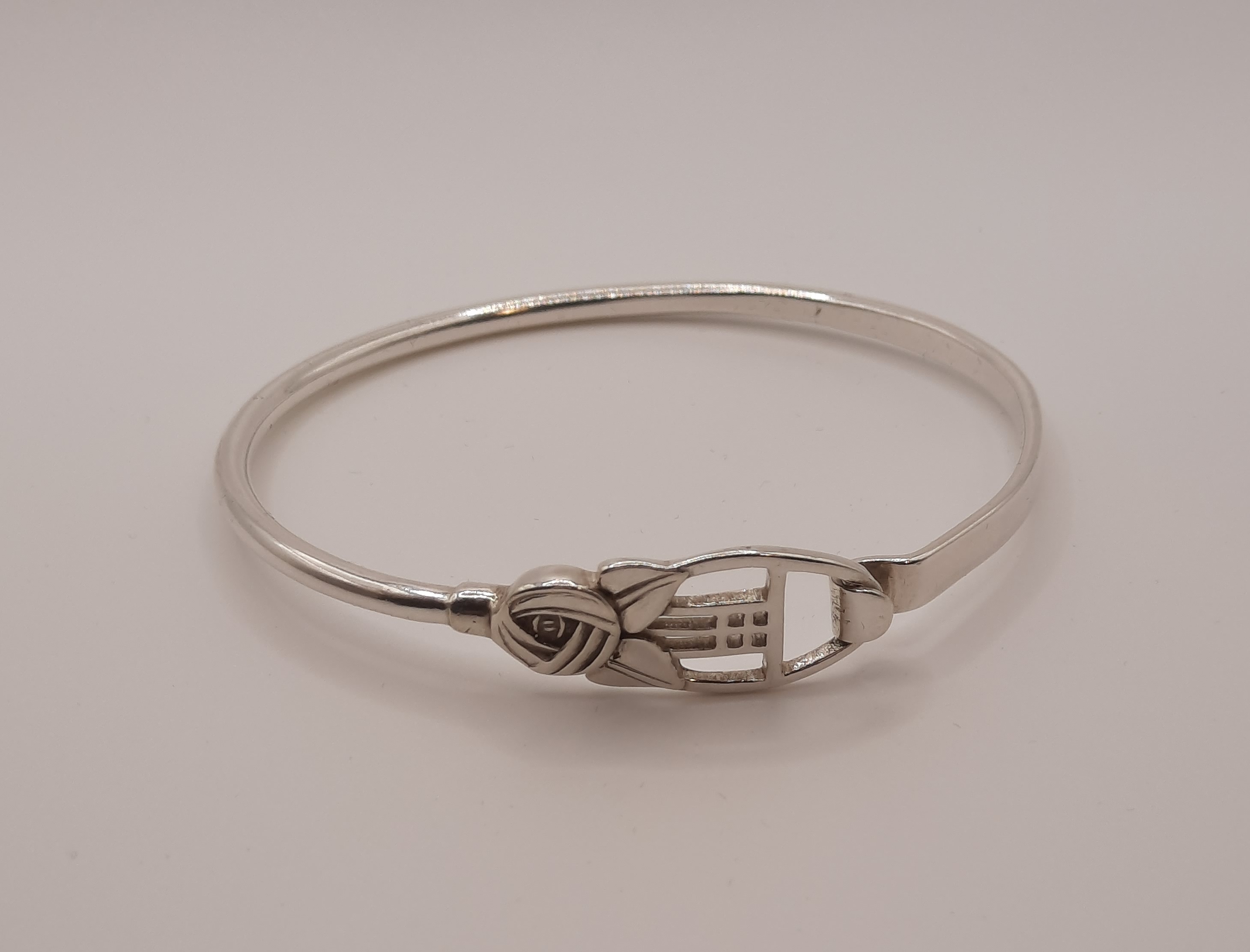 Sterling Silver Rennie Mackintosh Inspired Bangle in Original Box