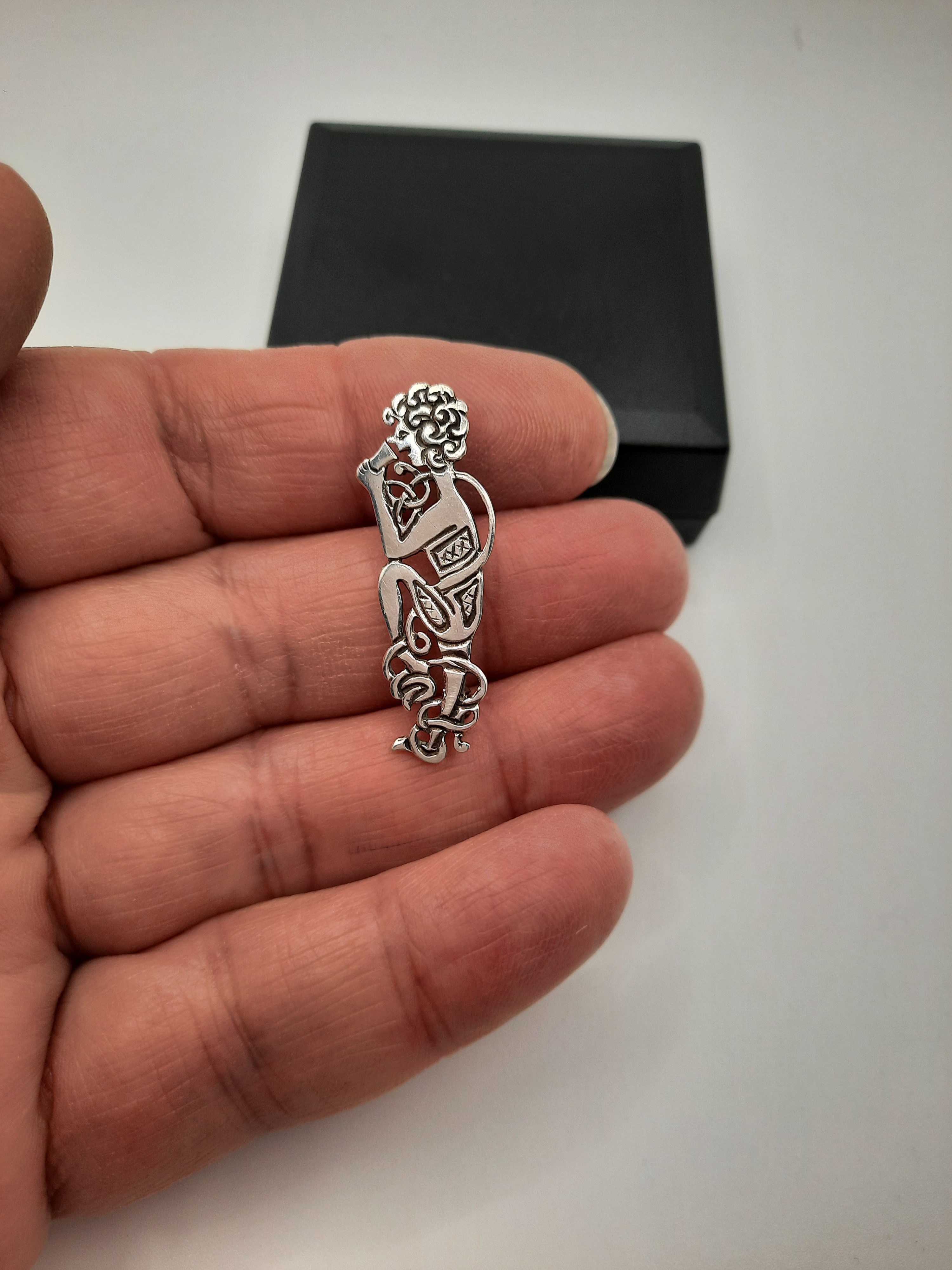 Sterling Silver Irish Mythological Brooch - Hallmarked Dublin 1988