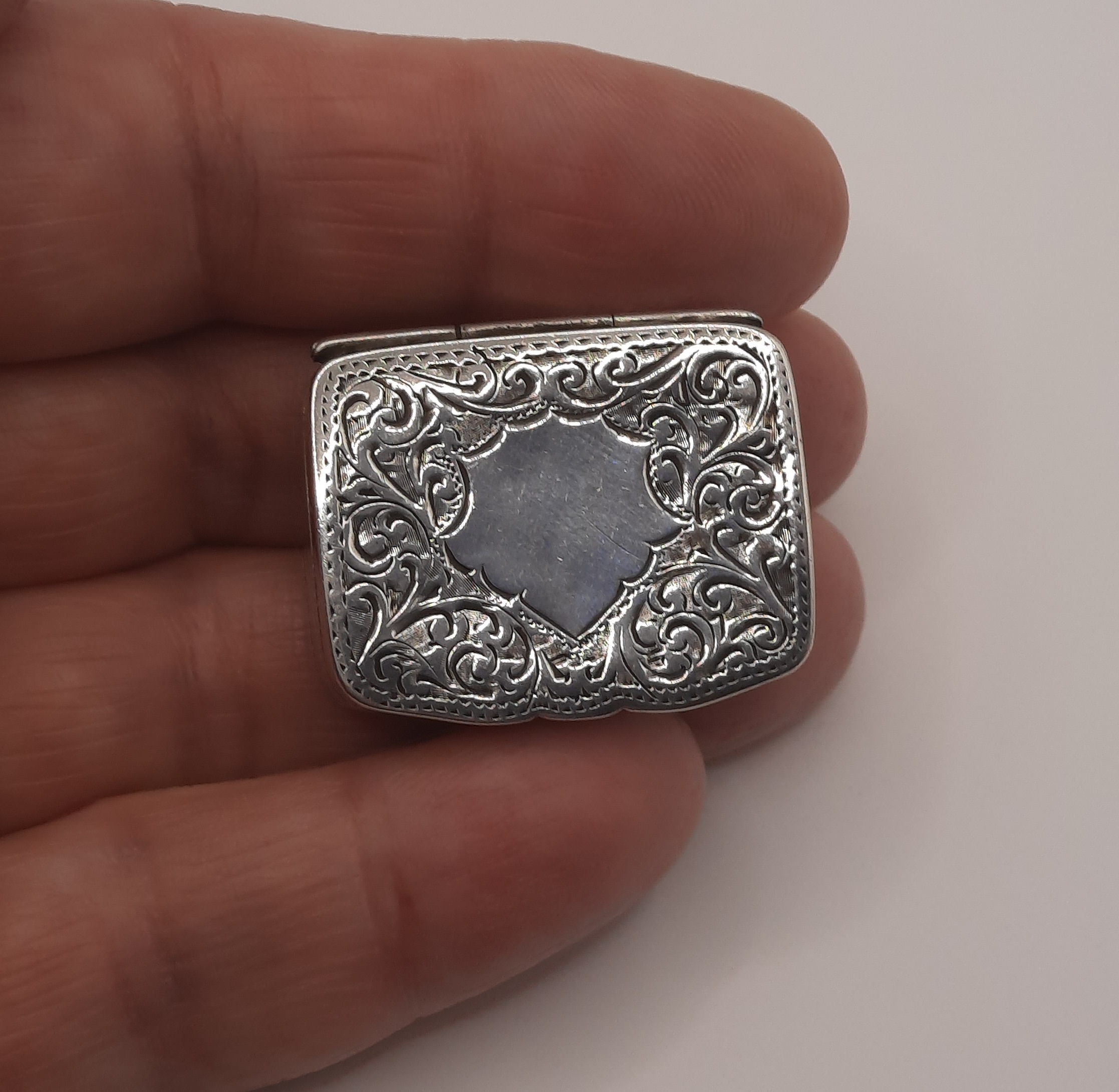 Antique Sterling Silver Pill Box - Fully Hallmarked Birmingham 1905 - Adie and Lovekin