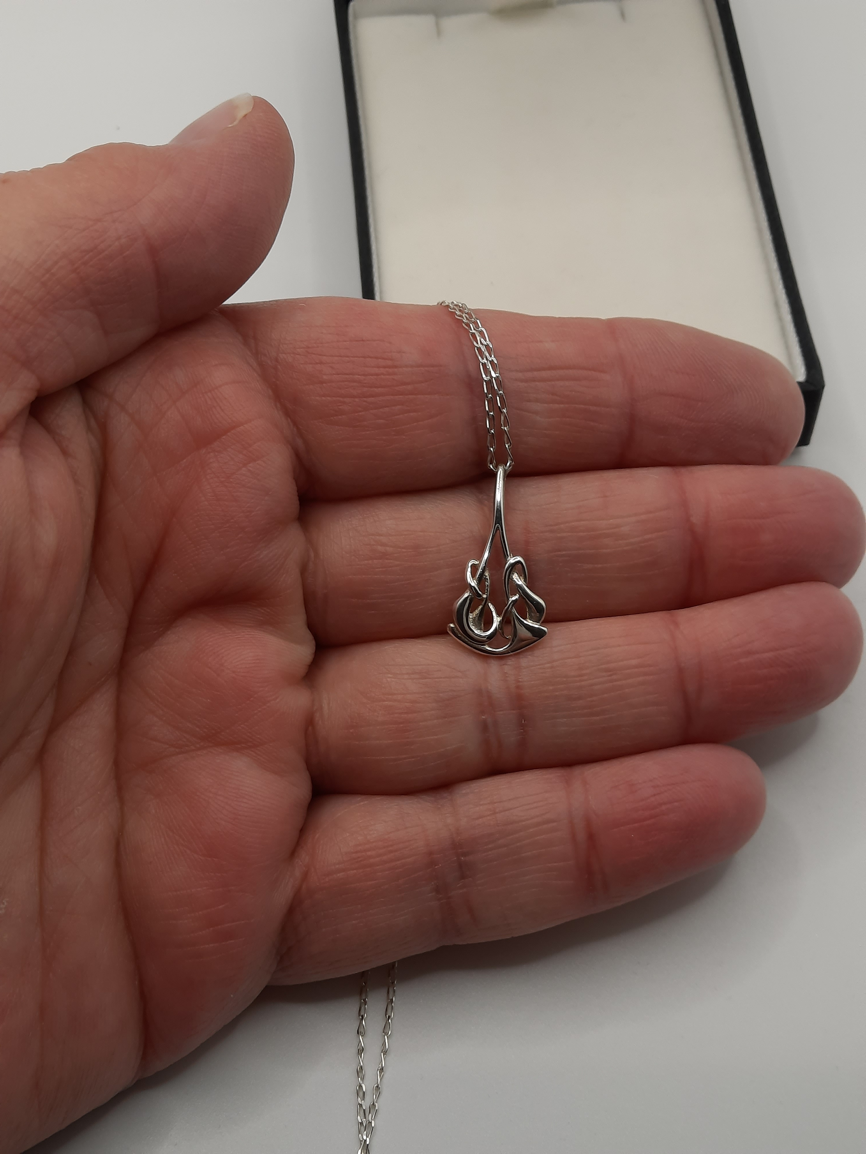 ORTAK Sterling Silver Archibald Knox Pendant and Chain in Original Box