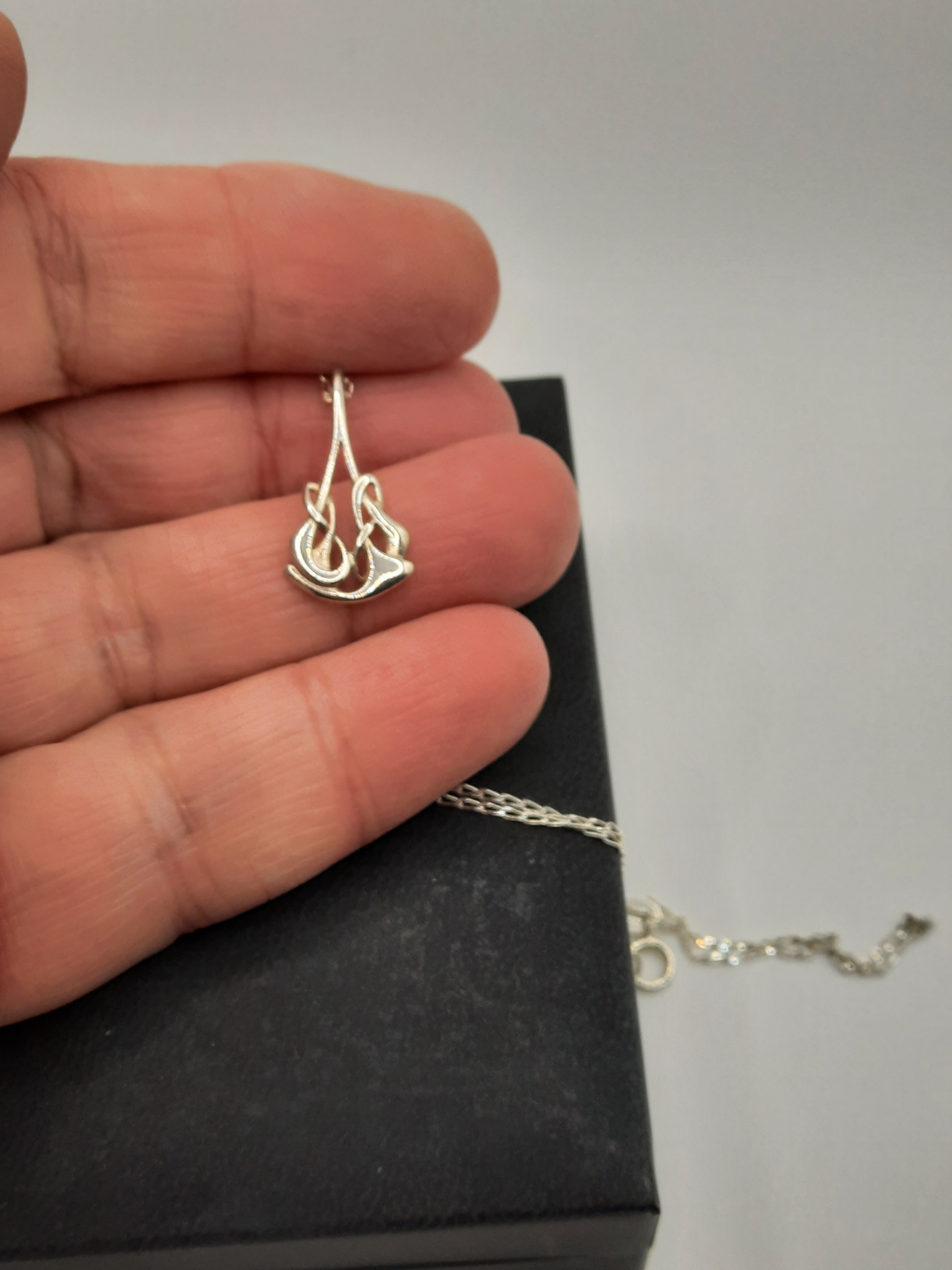 ORTAK Sterling Silver Archibald Knox Pendant and Chain in Original Box