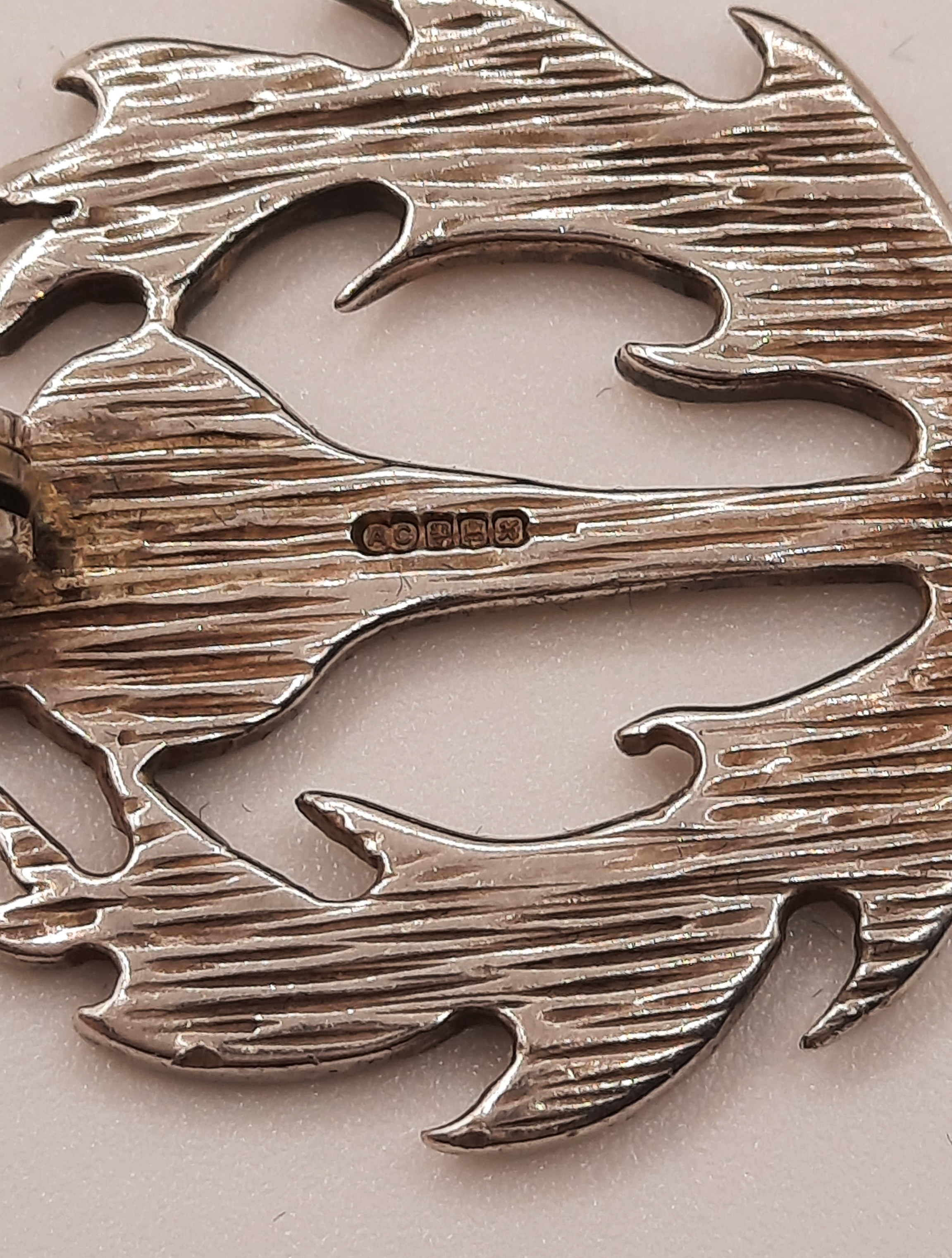 Sterling Silver Thistle Brooch with Edinburgh Hallmark for 1997