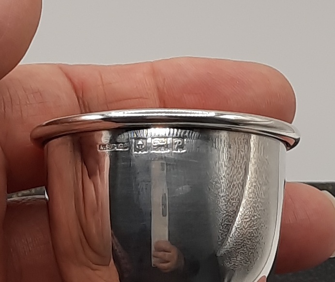 Vintage Sterling Silver Christening Set Nursery Set of Egg Cup and Spoon - Hallmarked 1964