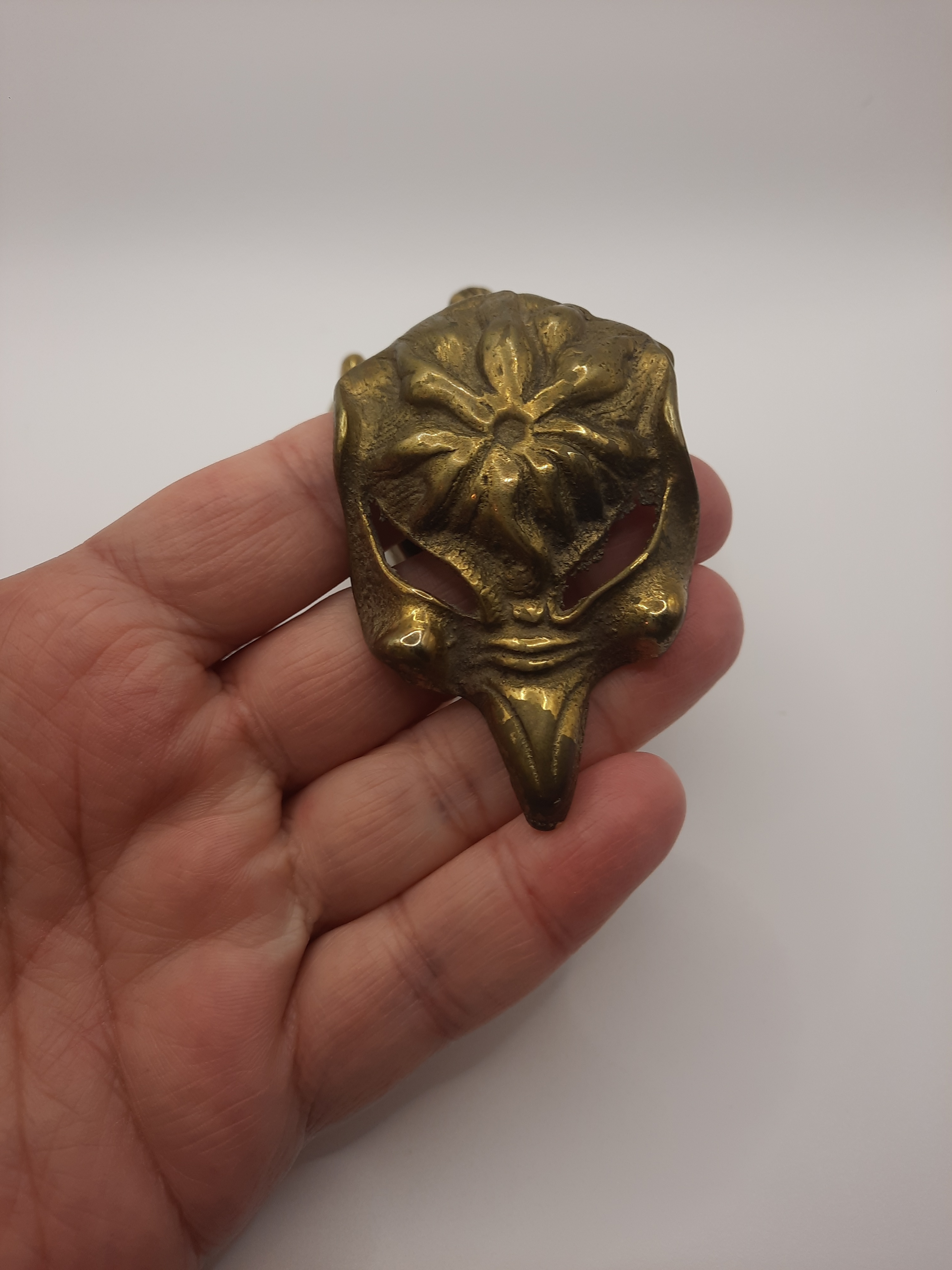 Antique Brass Inkwell or Incense Burner in the Style of an Imp