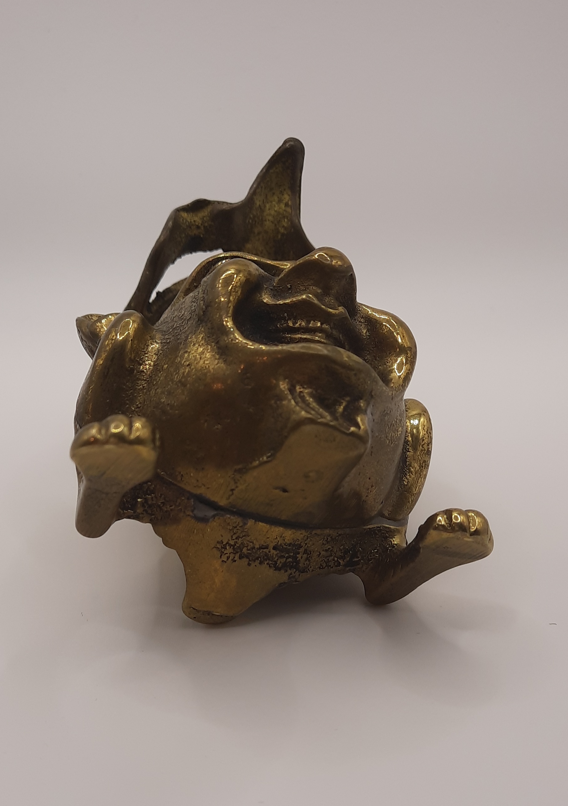 Antique Brass Inkwell or Incense Burner in the Style of an Imp