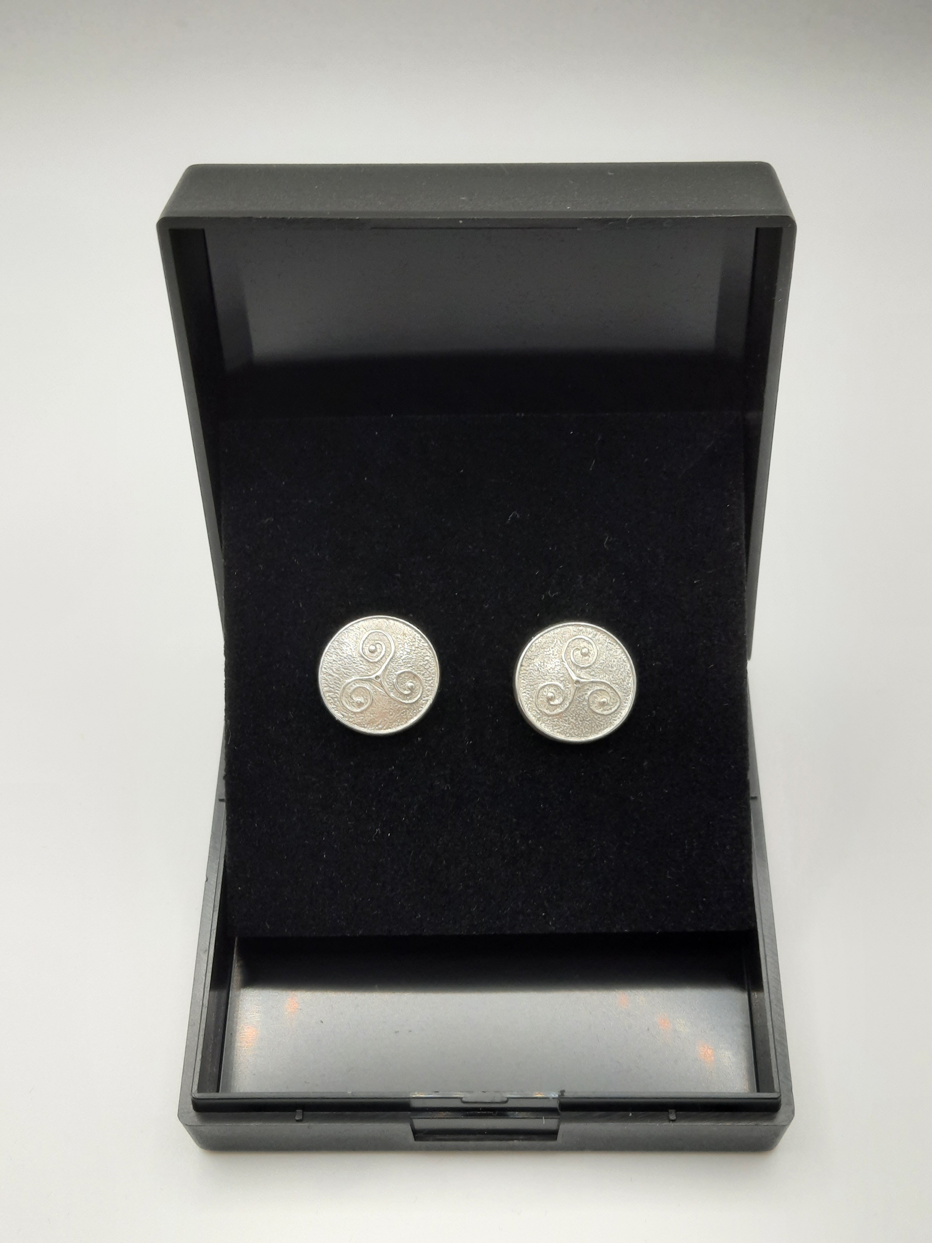 Ola Gorie Sterling Silver Triskele Design Stud Earrings