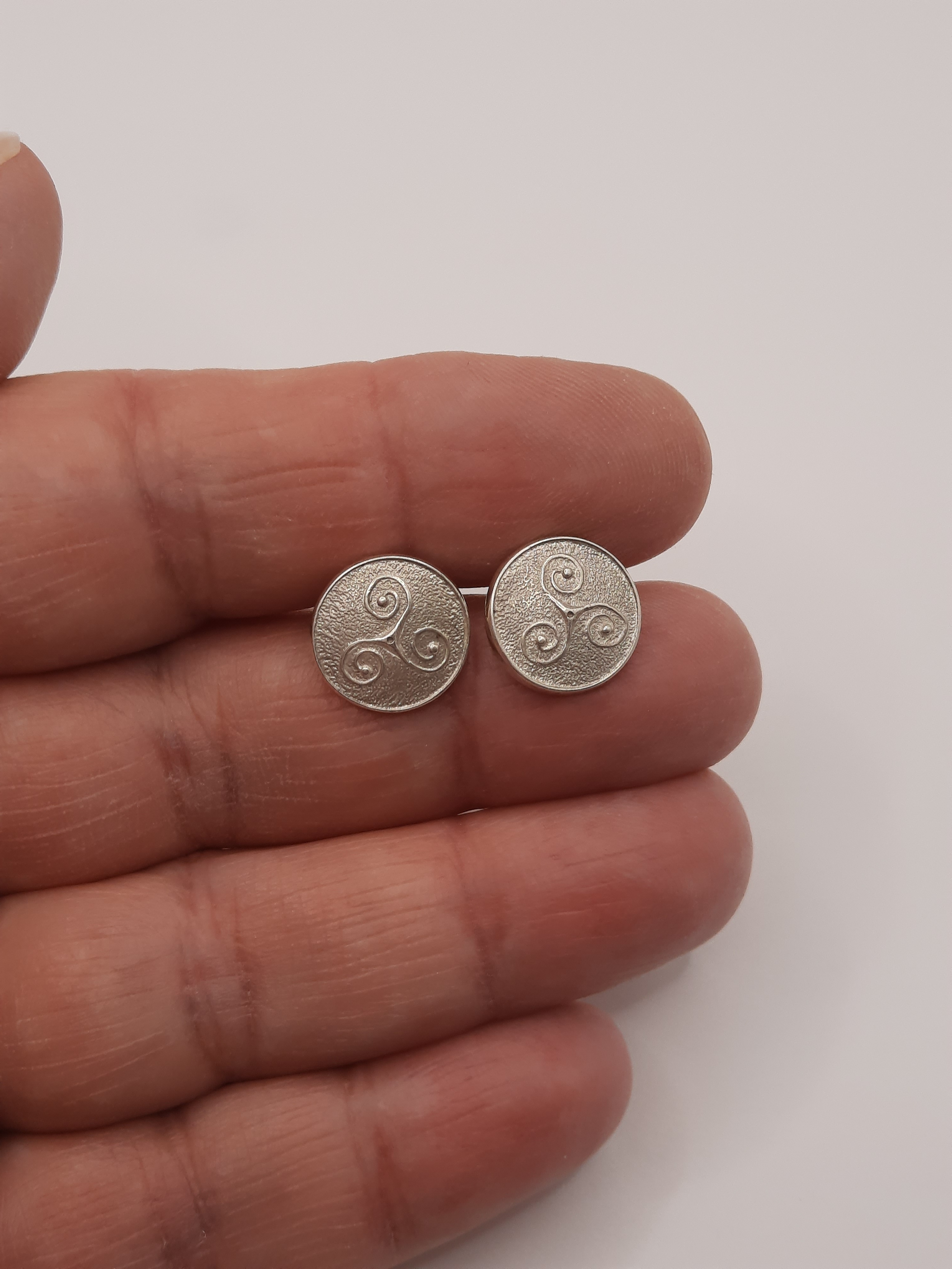 Ola Gorie Sterling Silver Triskele Design Stud Earrings