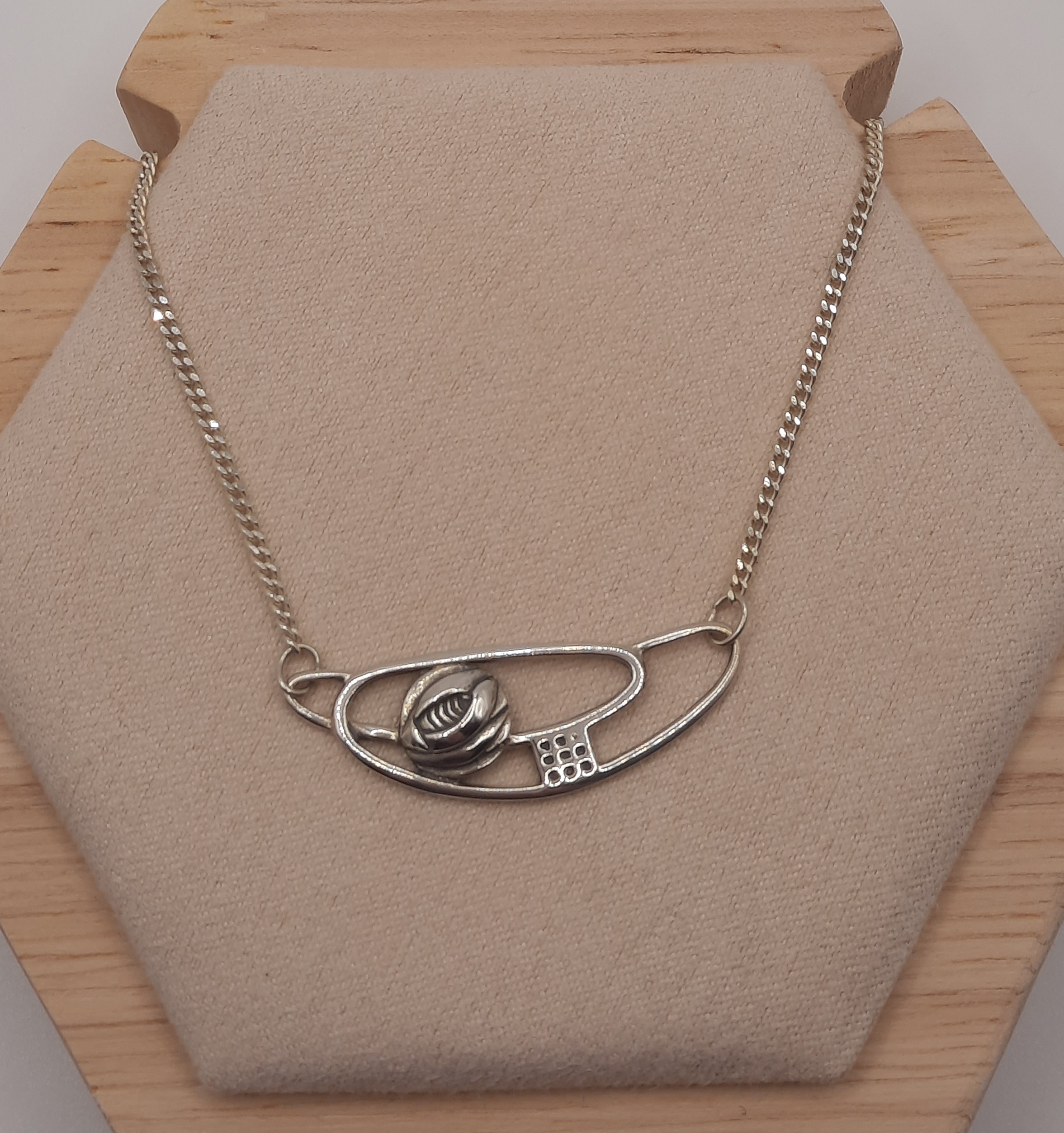 Ortak Sterling Silver Necklace in Rennie Mackintosh Design in Original Box