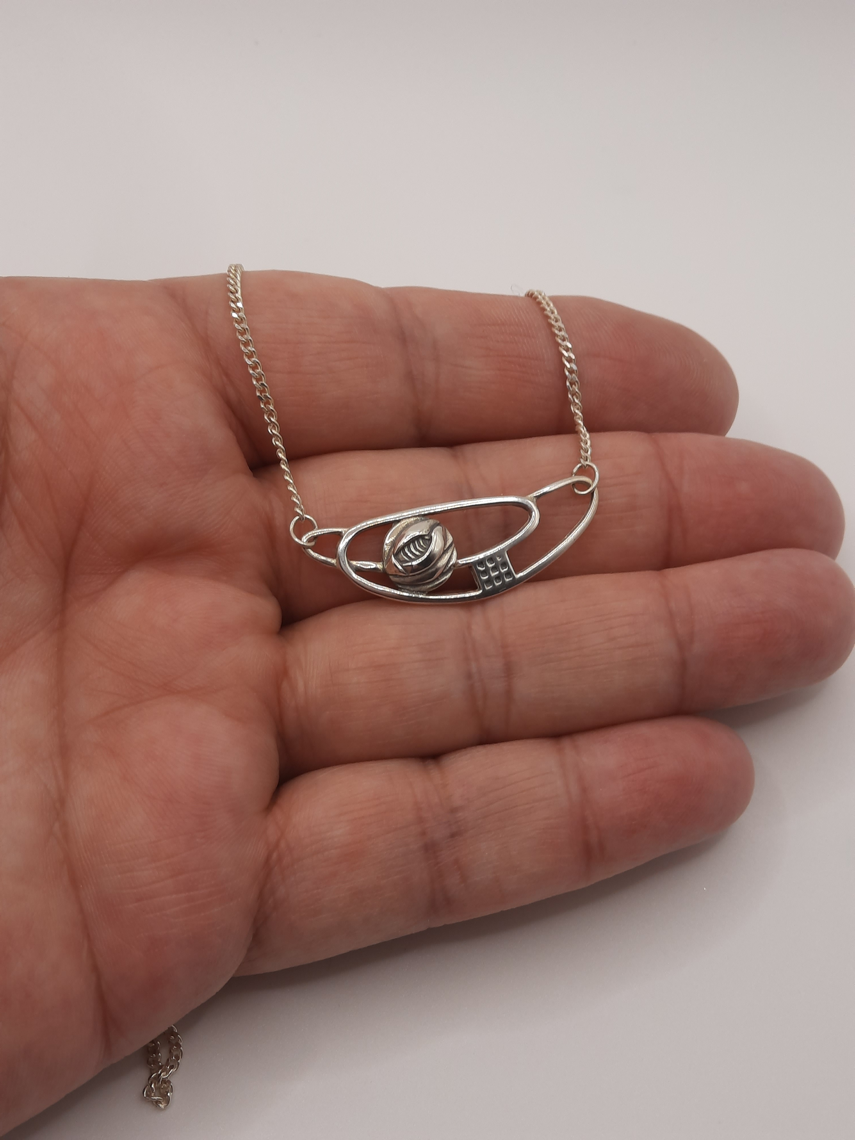 Ortak Sterling Silver Necklace in Rennie Mackintosh Design in Original Box