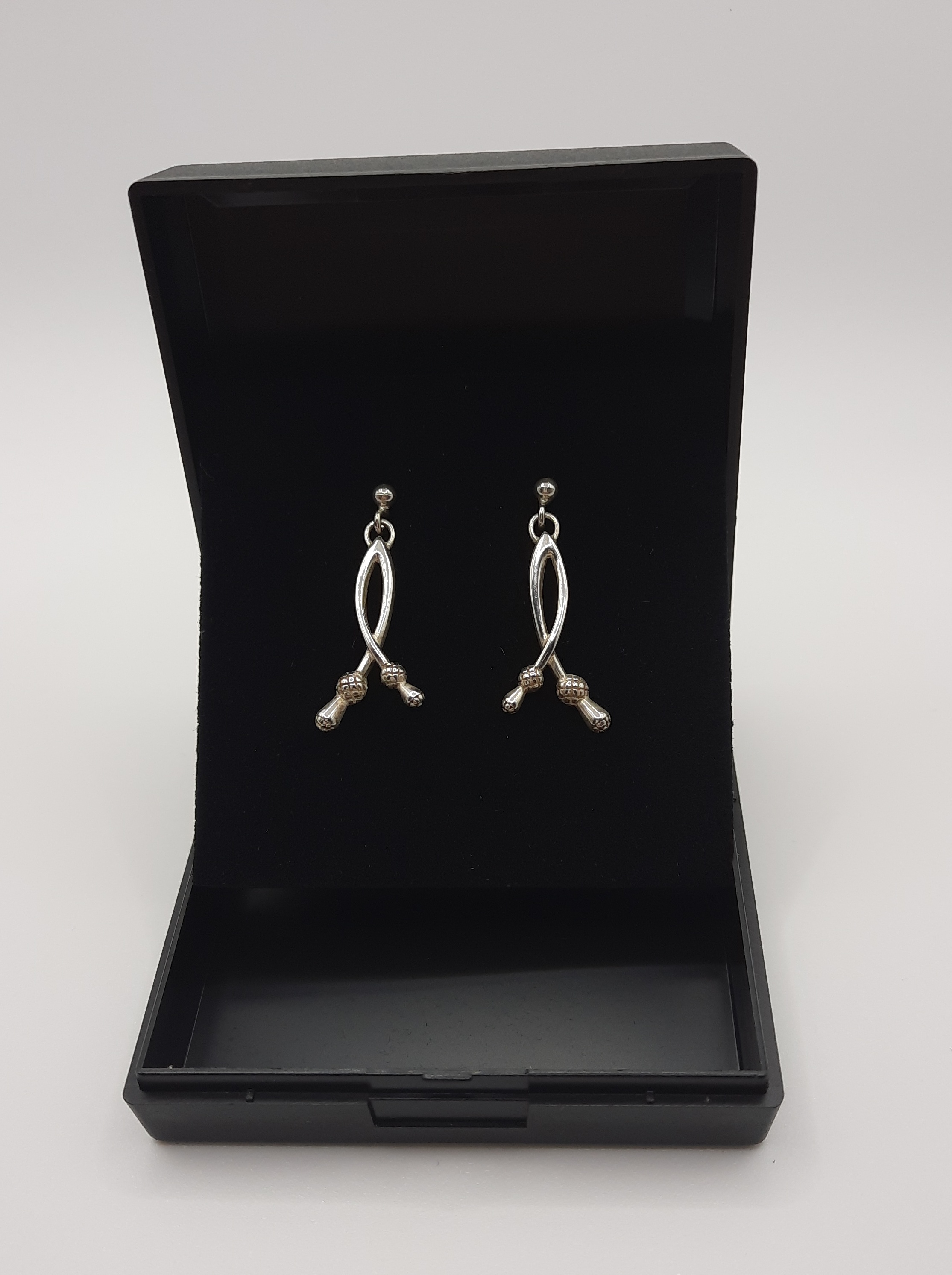 ORTAK Sterling Silver Double Thistle Drop Earrings