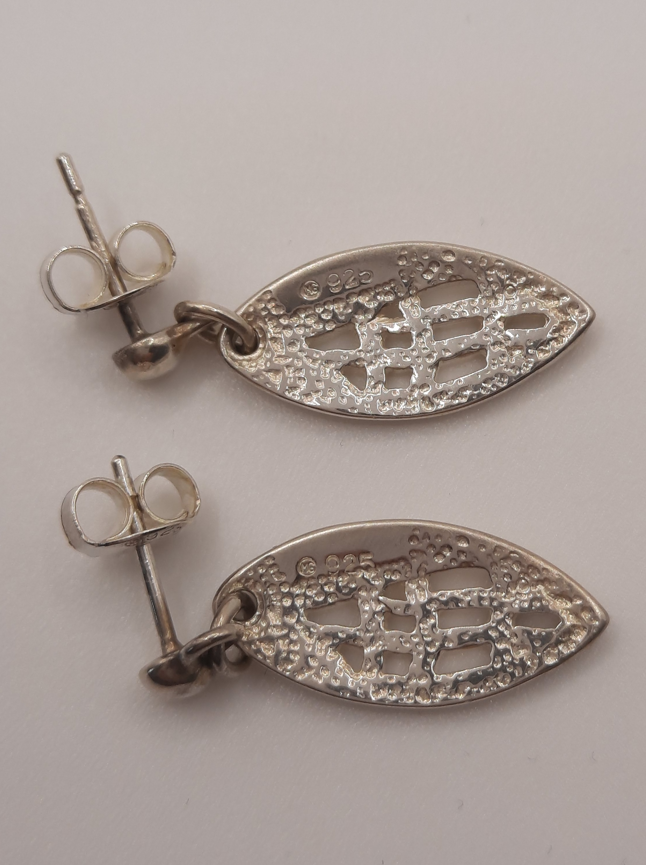 Ortak Sterling Silver Oval Drop Earrings